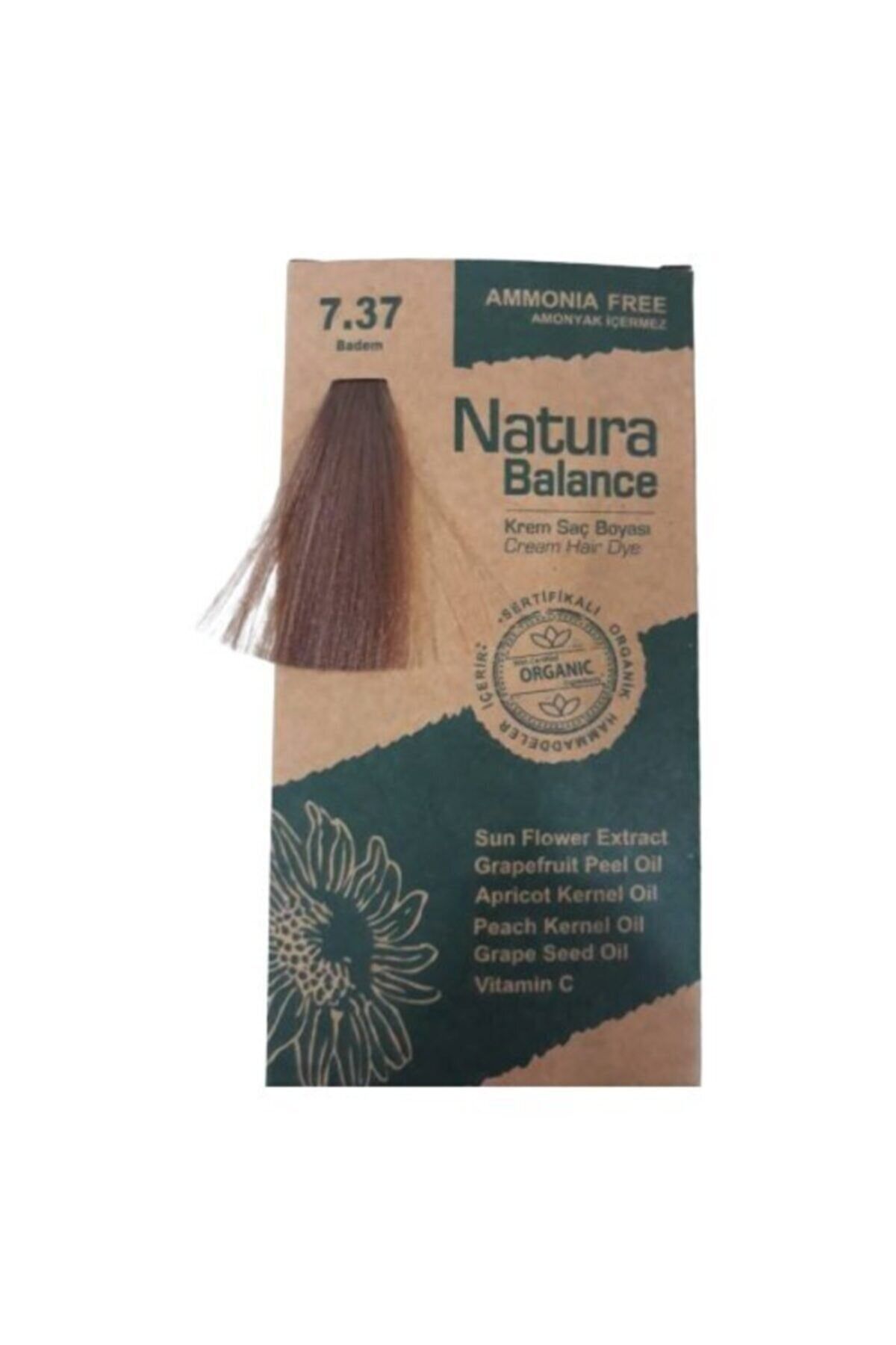 Genel Markalar Natura Balance - Organik Krem Saç Boyası 7.37 Badem 60ml
