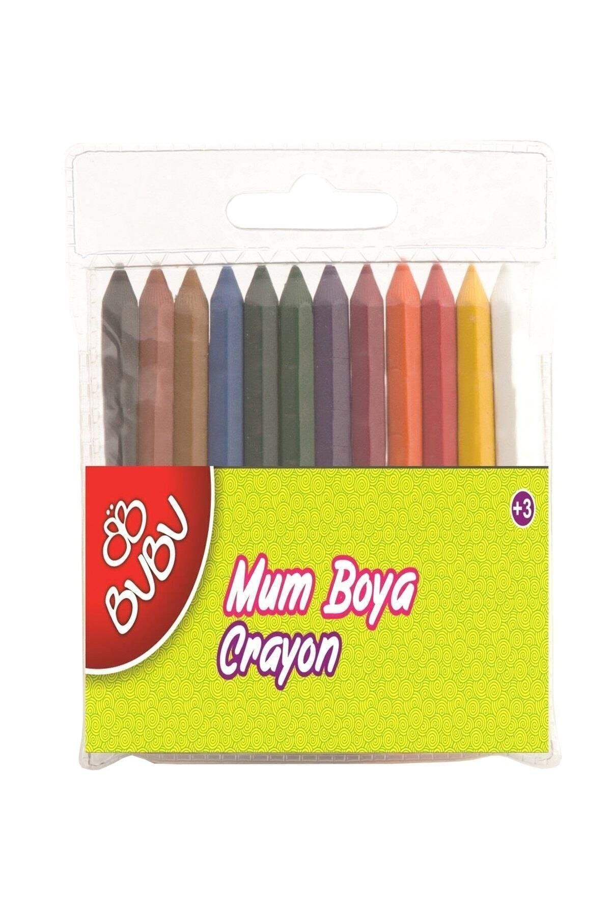 Bubu Bu-Bu Crayon Yarım Boy Mum Boya 12 Renk BUBU00067