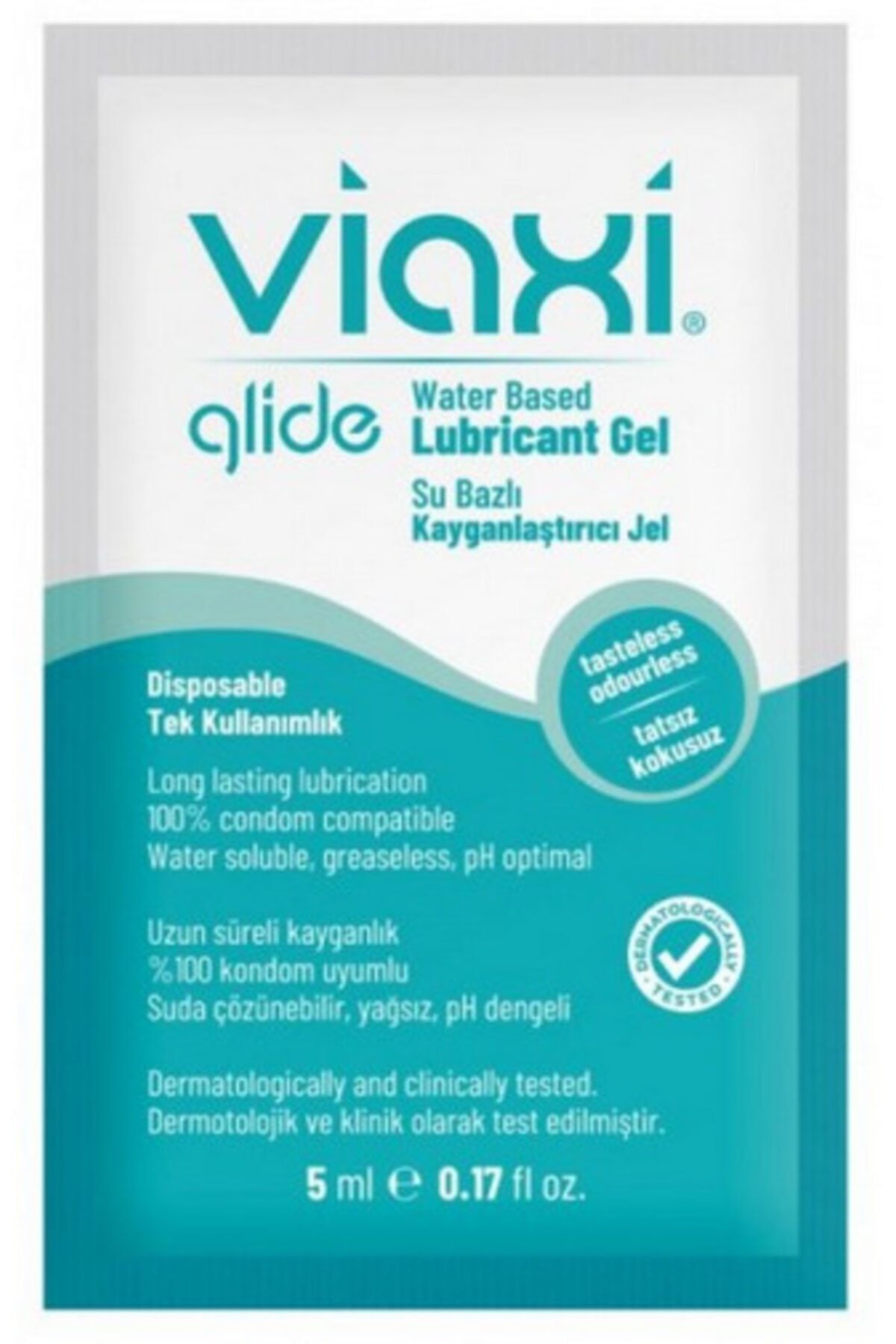 Viaxi Glide Su Bazlı Kayganlaştırıcı Jel Sade 5 ml