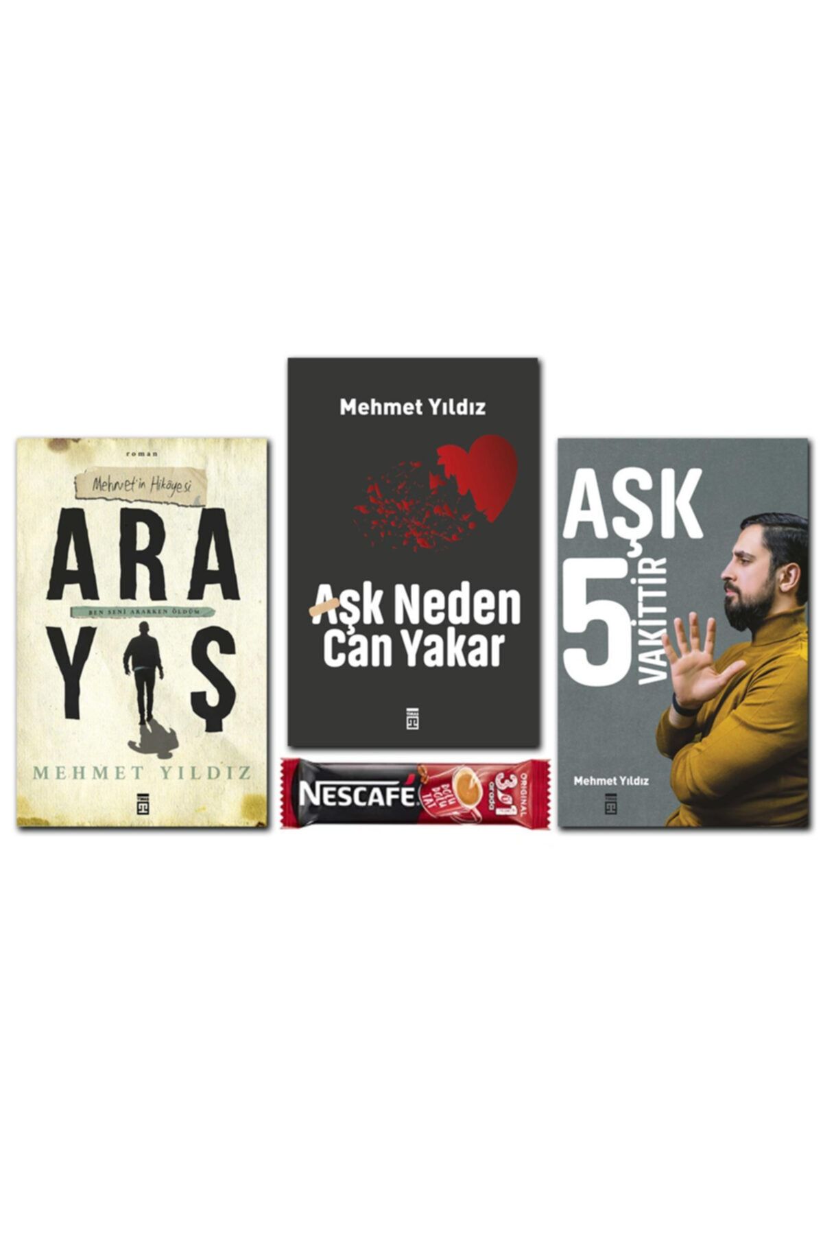 Timaş Yayınları Mehmet Yıldız 3 Kitap Set - Arayış - Aşk Neden Can Yakar - Aşk 5 Vakittir