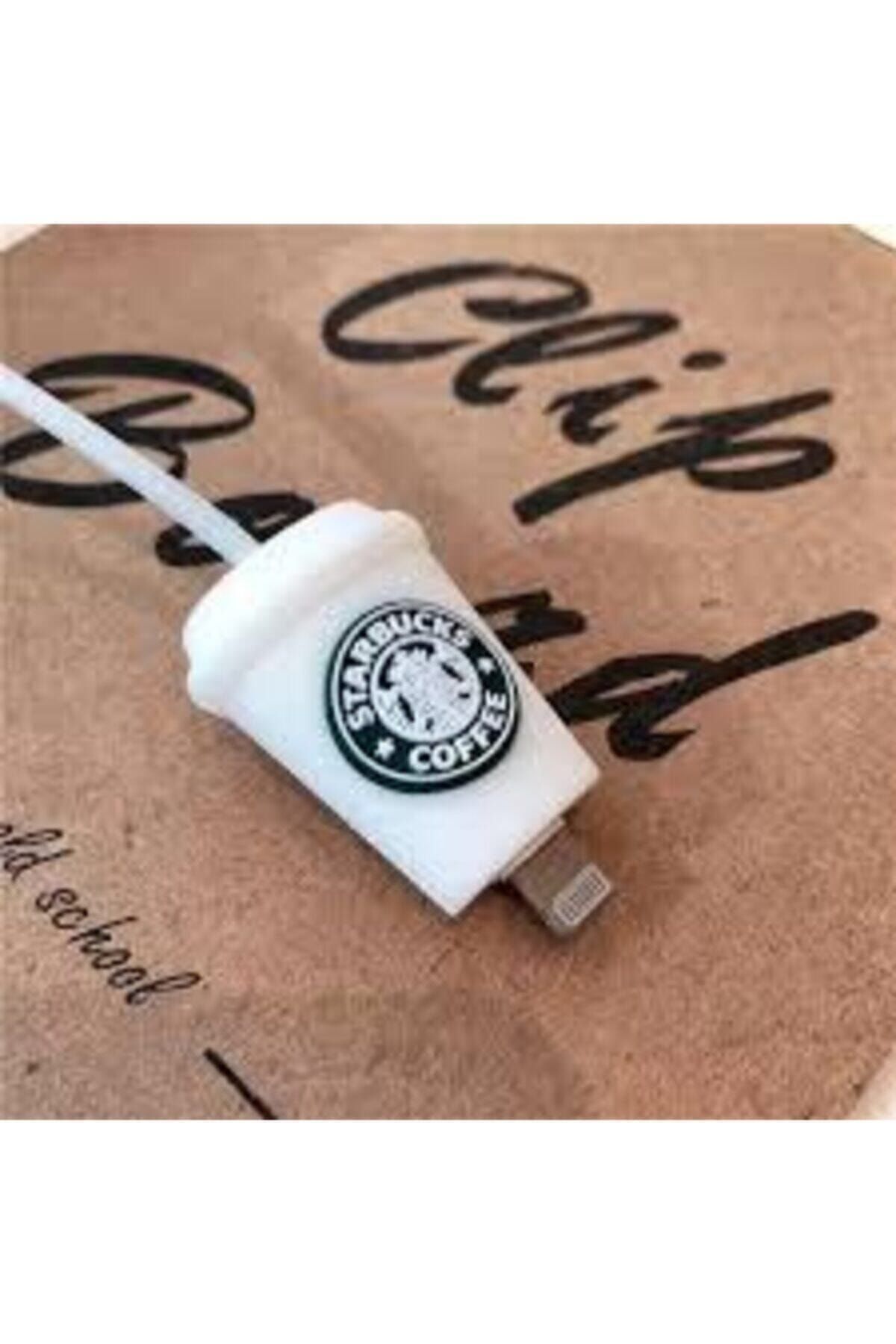 HappyCase Kahve Beyaz Starbucks Kablo Koruyucu