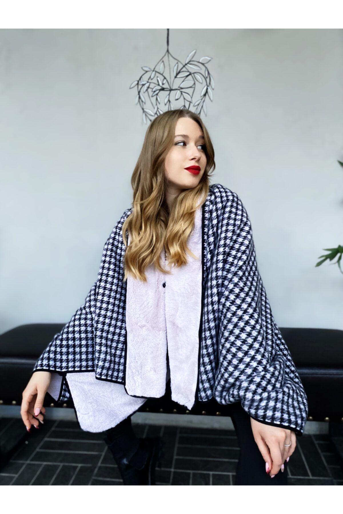 liber custom design Lila Giyilebilir Tek Kişilik Pelerin Battaniye