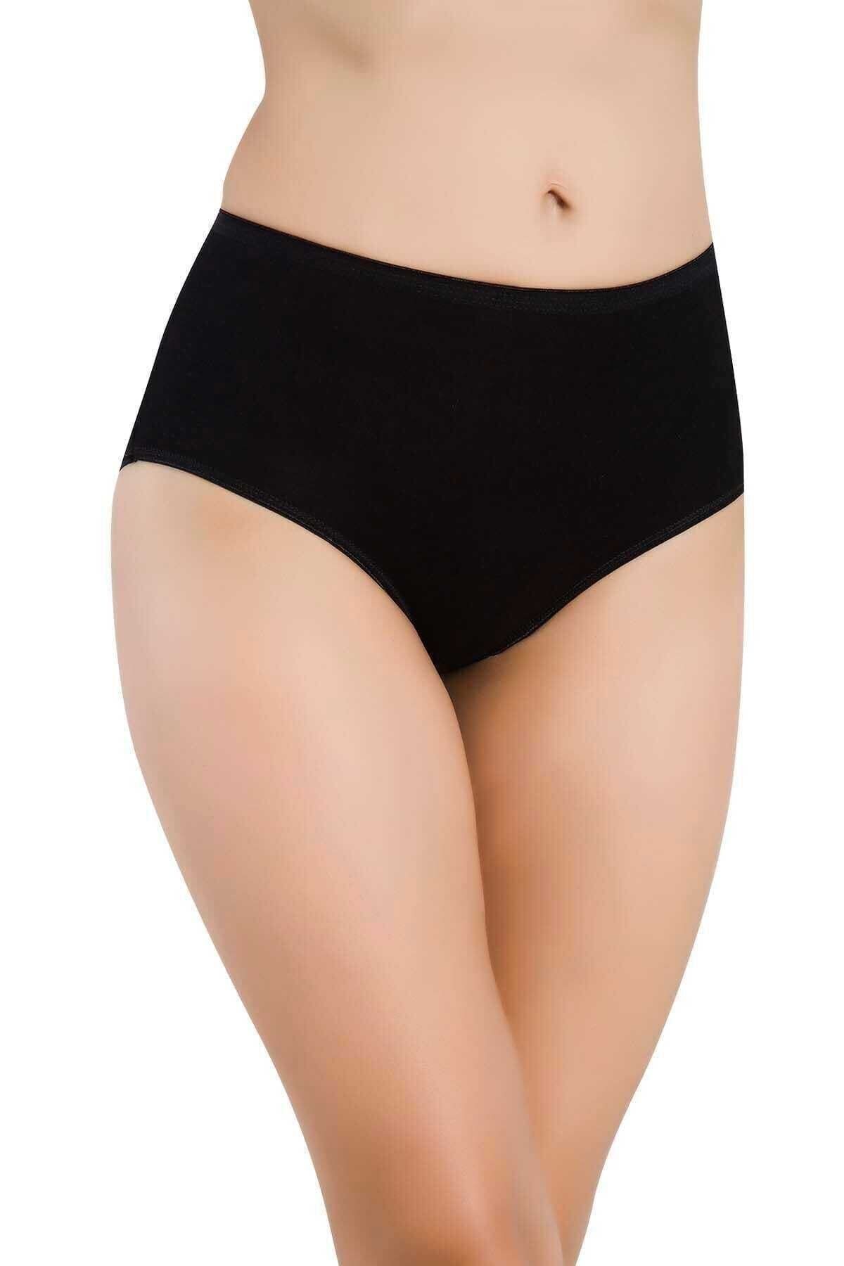 Momslab Kadın Siyah 3'lü Paket Bambu Yüksek Bel Bikini Külot