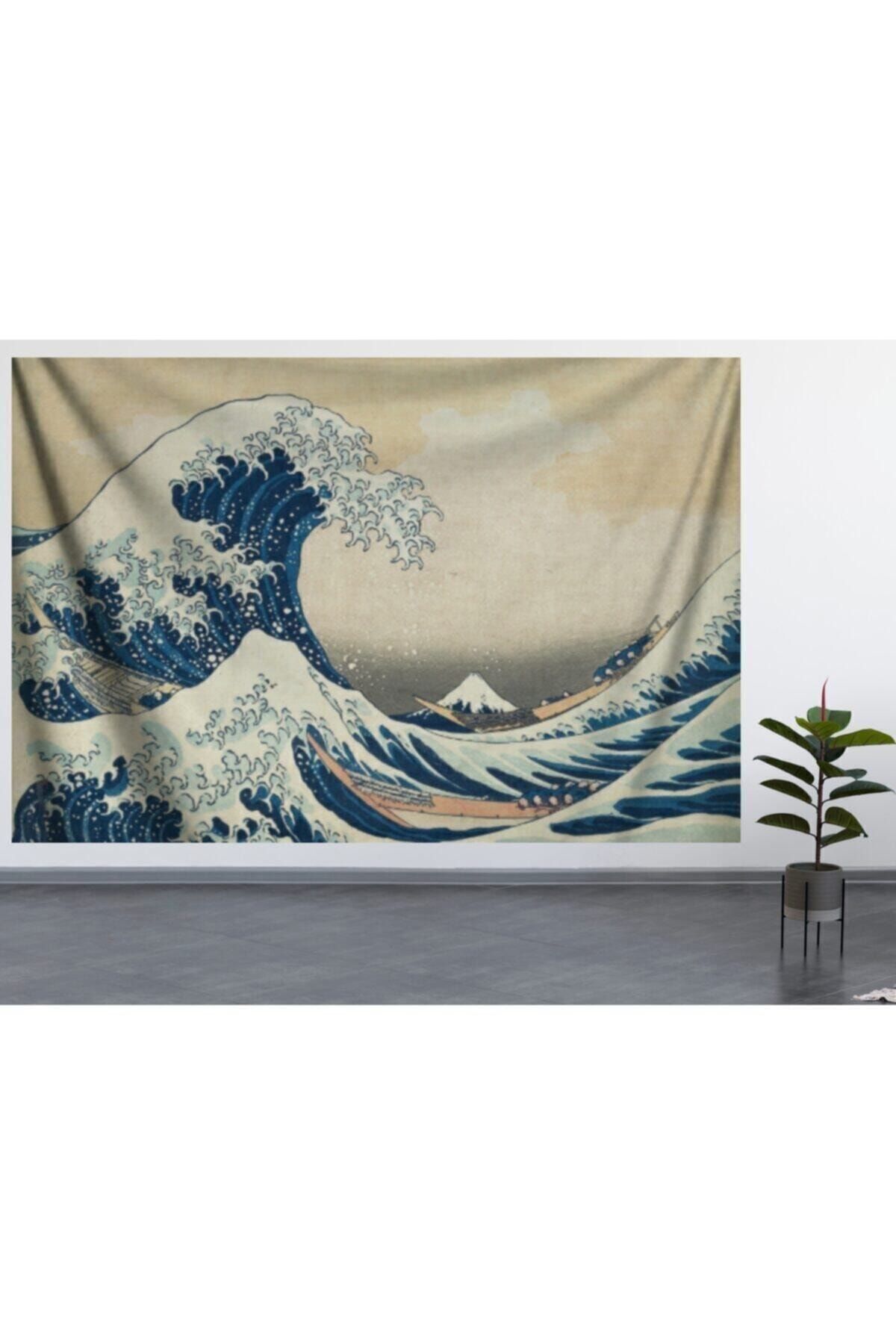 ALAMODE Kanagawa'nın Büyük Dalgası Model Duvar Örtüsü (70X100, 100X140, 140X200)