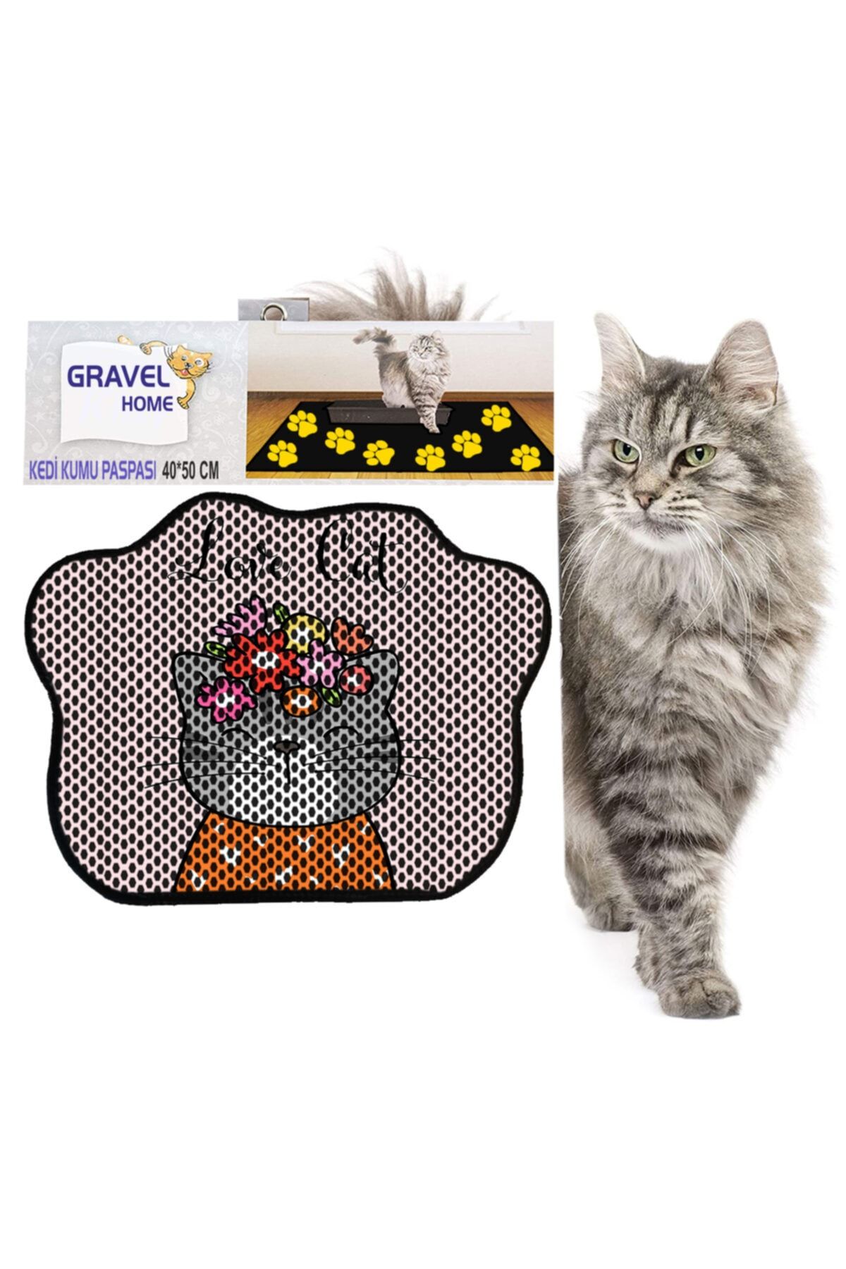 Gravel Kedi Tuvaleti Önü Dekoratif Elekli Kedi Kumu Paspası Fiyatı
