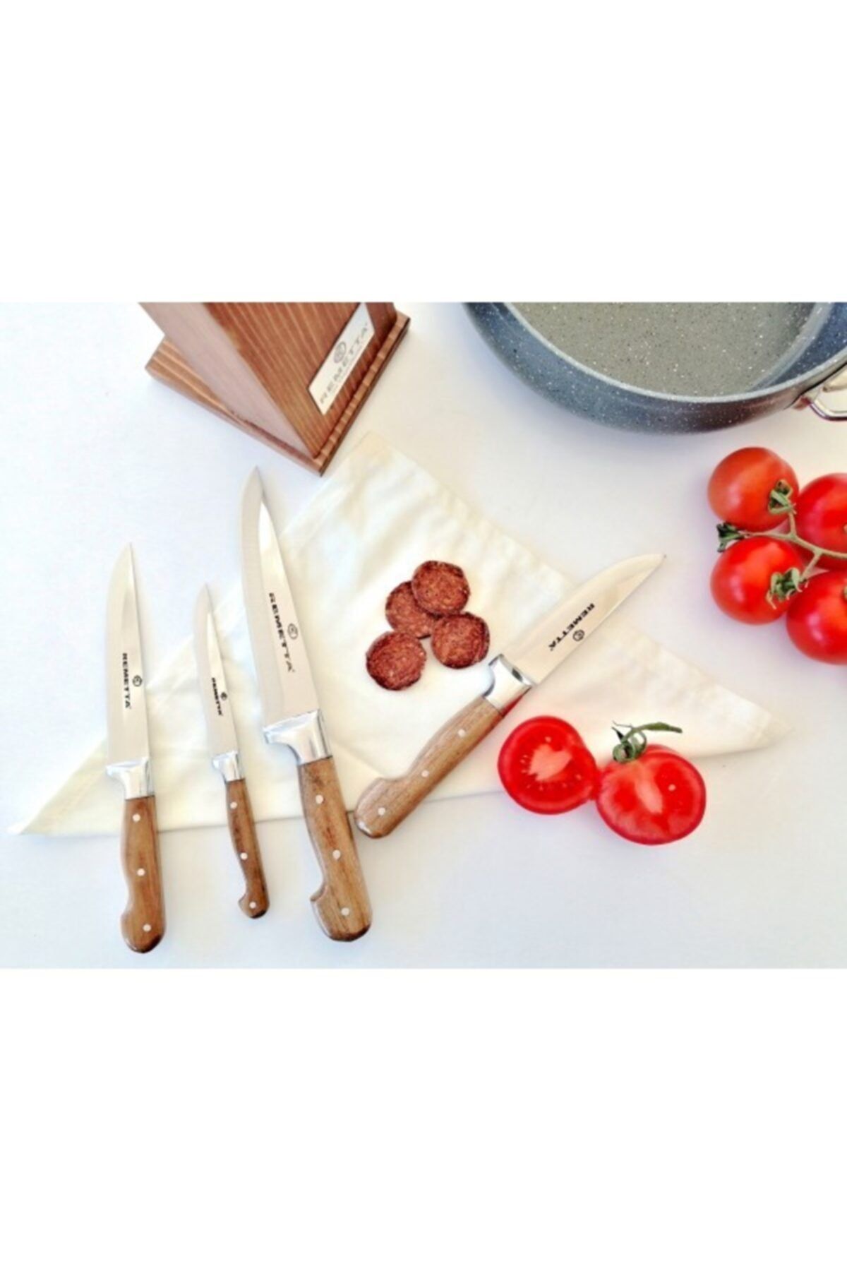 Remetta 5 Parça Standlı Bıçak Seti Ekmek Sebze Meyve Mutfak Bıçağı
