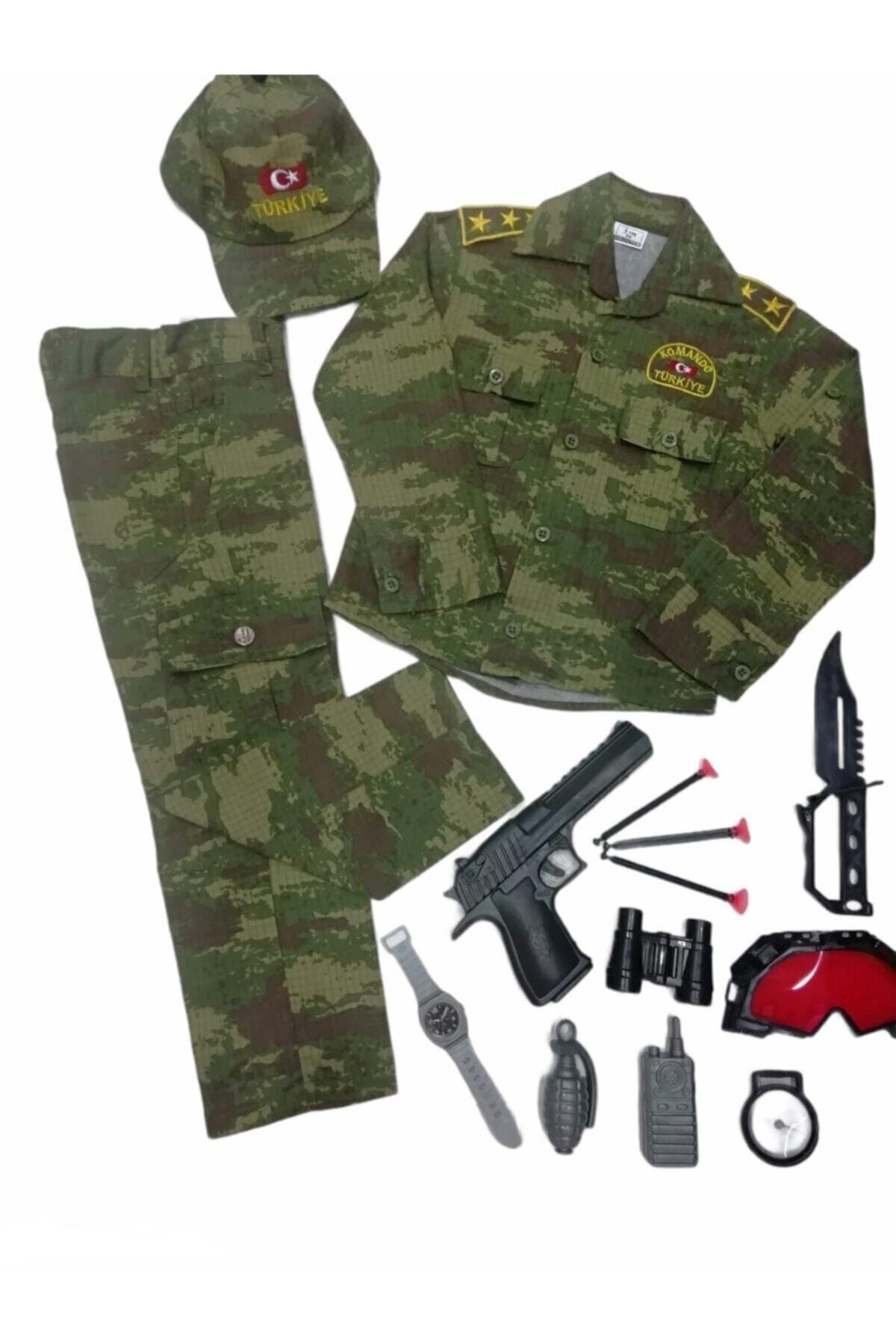 Muray Çocuk Kamuflaj Asker Kıyafeti Komple Set