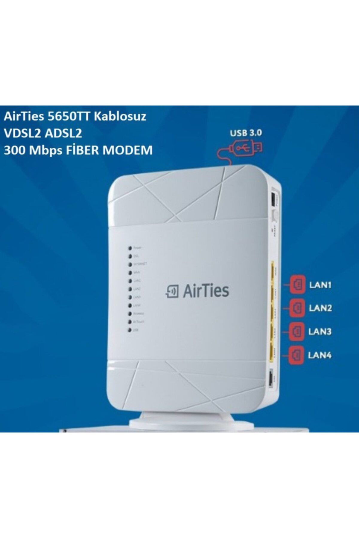 Türk Telekom Modemi 5650v3 300mbps Kablosuz Usb Vdsl2/adsl/2 Modem Router (REFURBİSHED)
