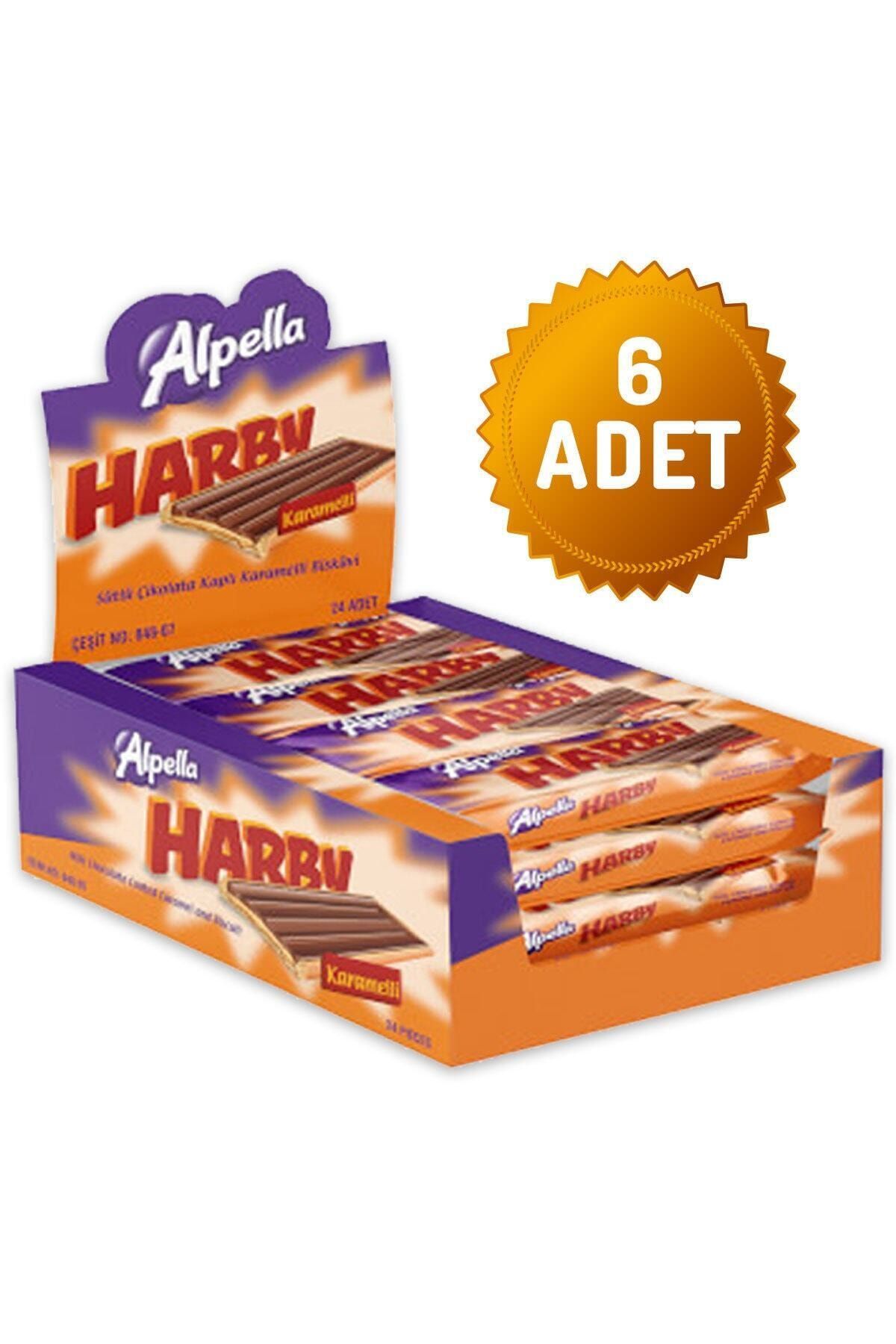 Alpella Harby Karamelli Kaplamalı Bisküvi 25 gr (6 Paket)