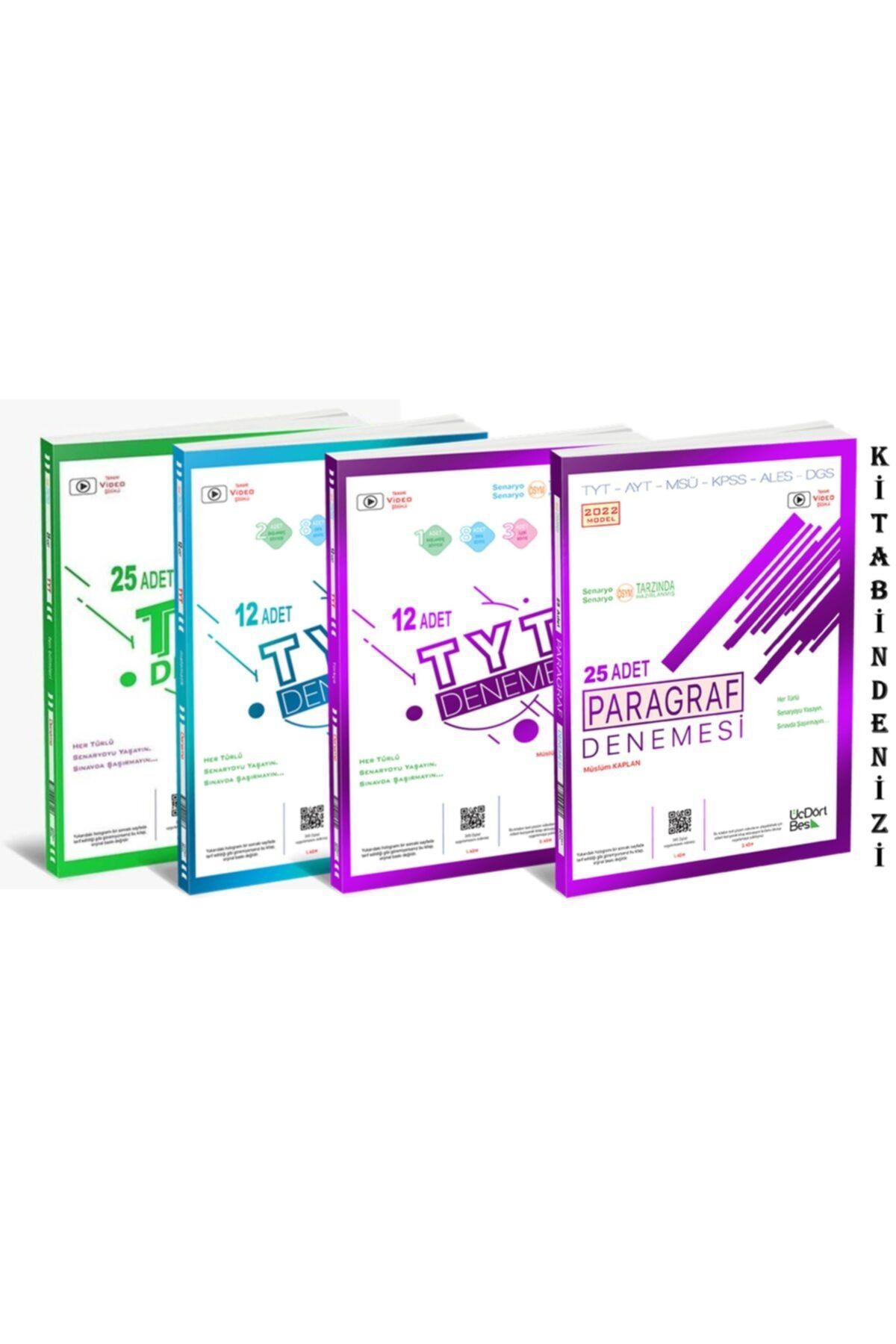 Üç Dört Beş Yayıncılık Üçdörtbeş Tyt Türkçe Matematik Fen Paragraf Deneme Seti 4 Kitap 2021 Yeni