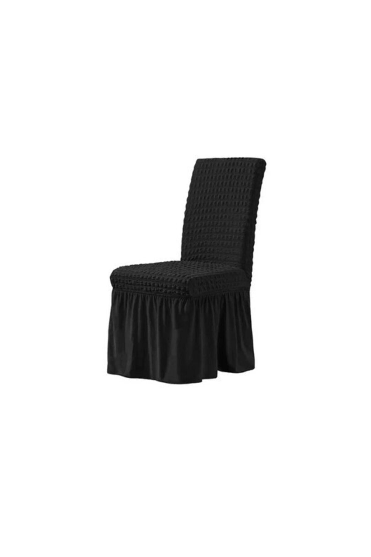 elgeyar Bürümcük Sandalye Örtüsü , Sandalye Kılıfı Etekli Siyah 1 Adet