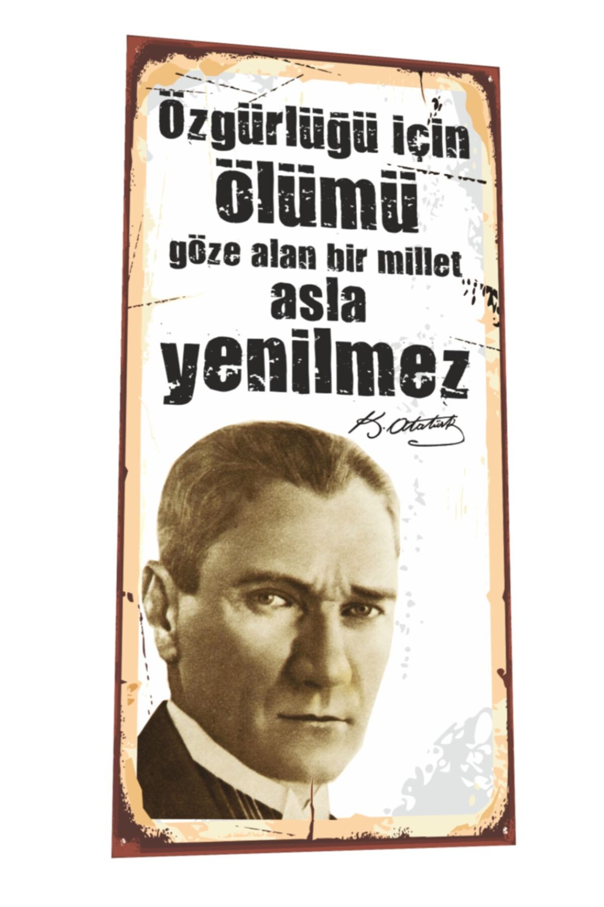 Hayat Poster Mustafa Kemal Atatürk Sözleri Mini Retro Ahşap Poster-4