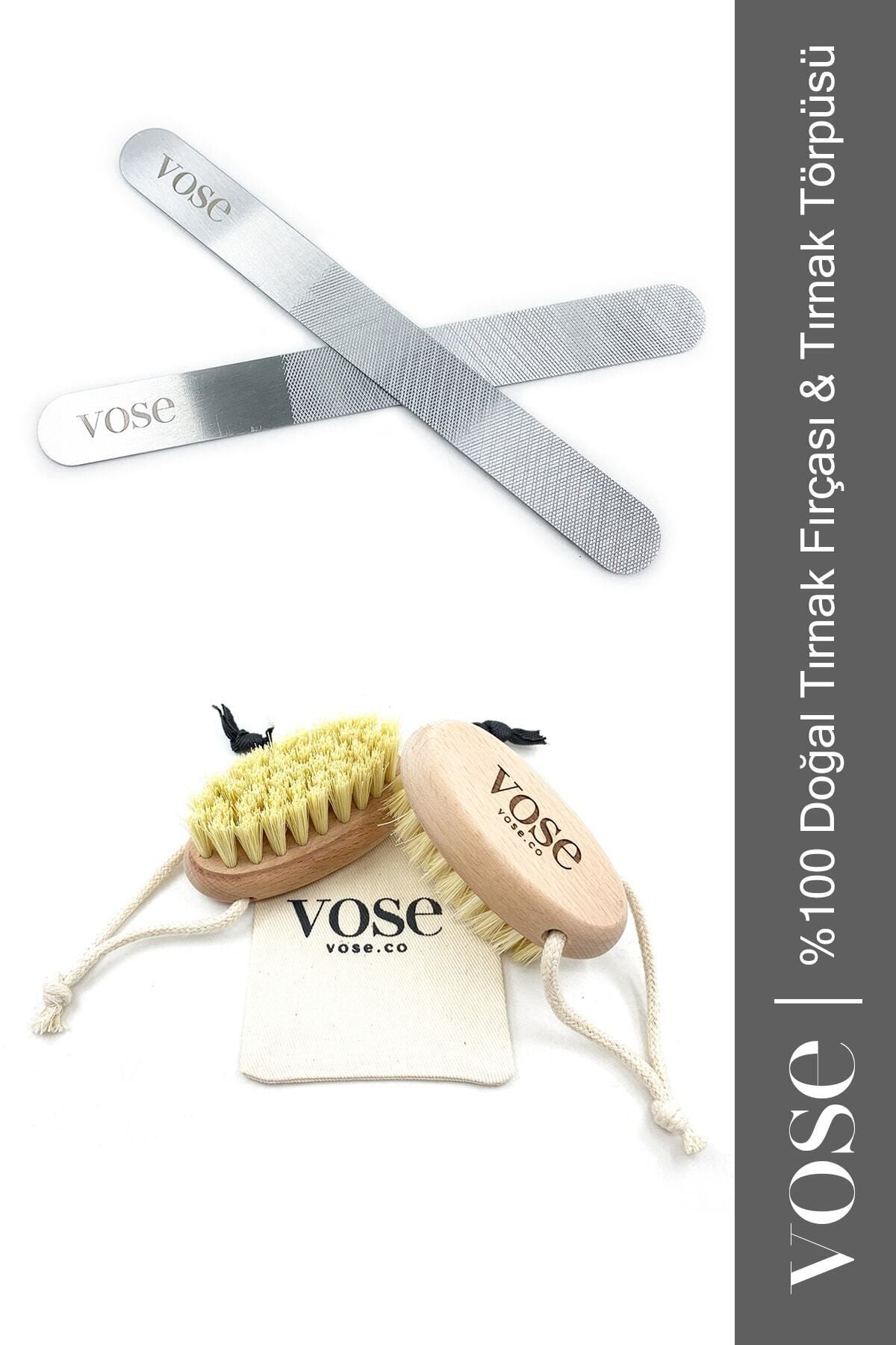 Vose 2' Li Set Tırnak Fırçası %100 Doğal & Tırnak Törpüsü