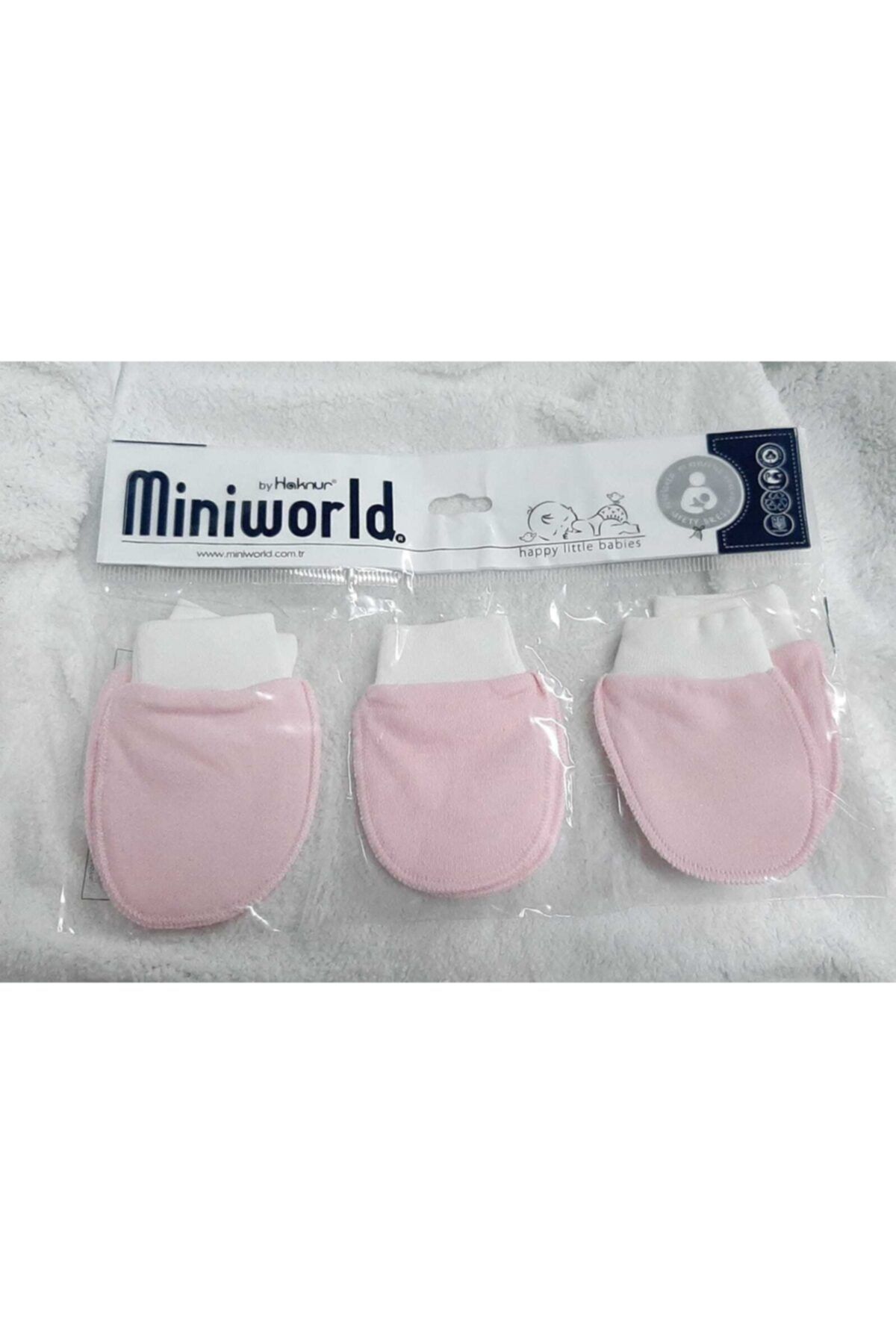 Miniworld 3 Çift Tek Renk Bebek Eldiveni