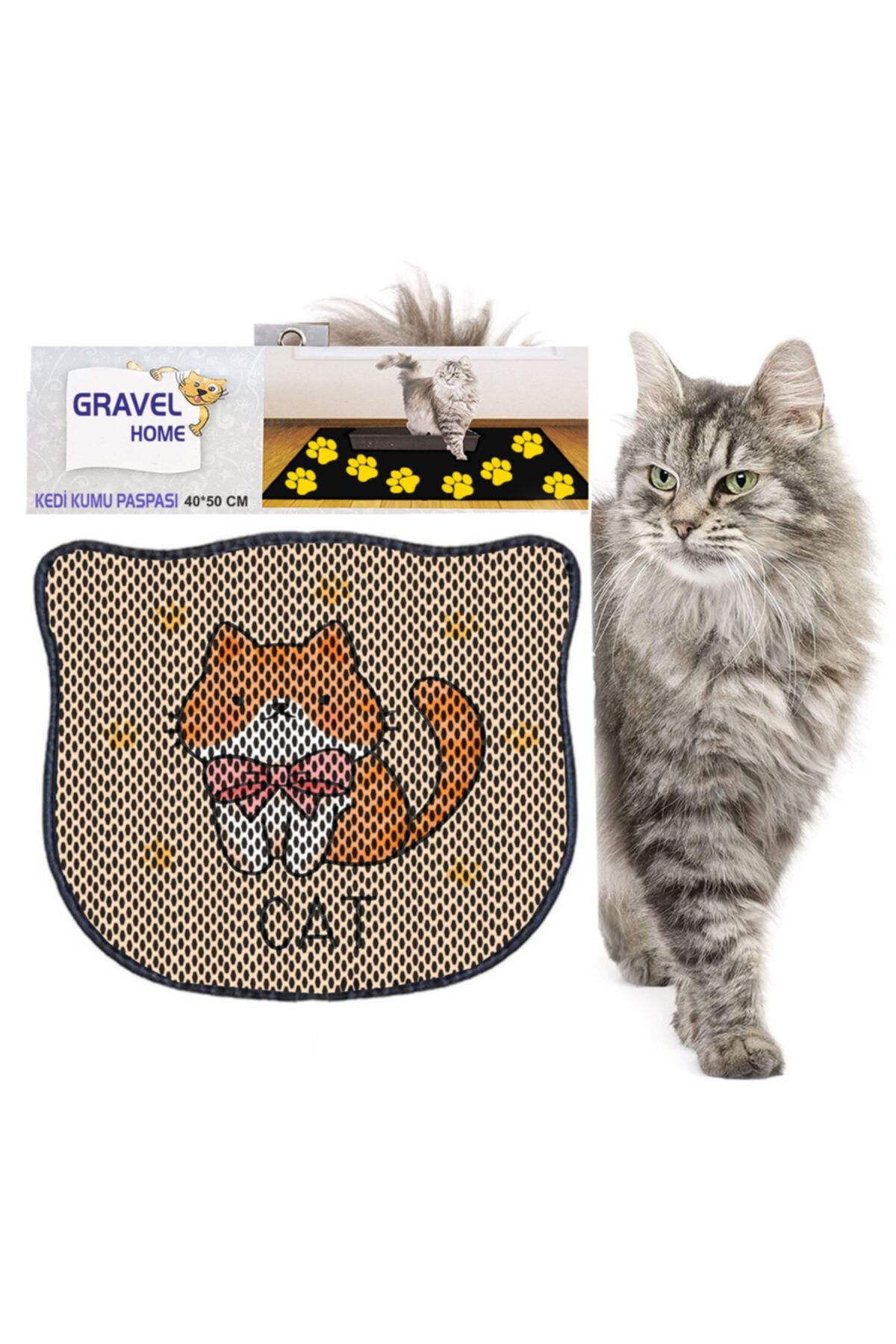 Gravel Kedi Tuvaleti Önü Dekoratif Elekli Kedi Kumu Paspası Fiyatı