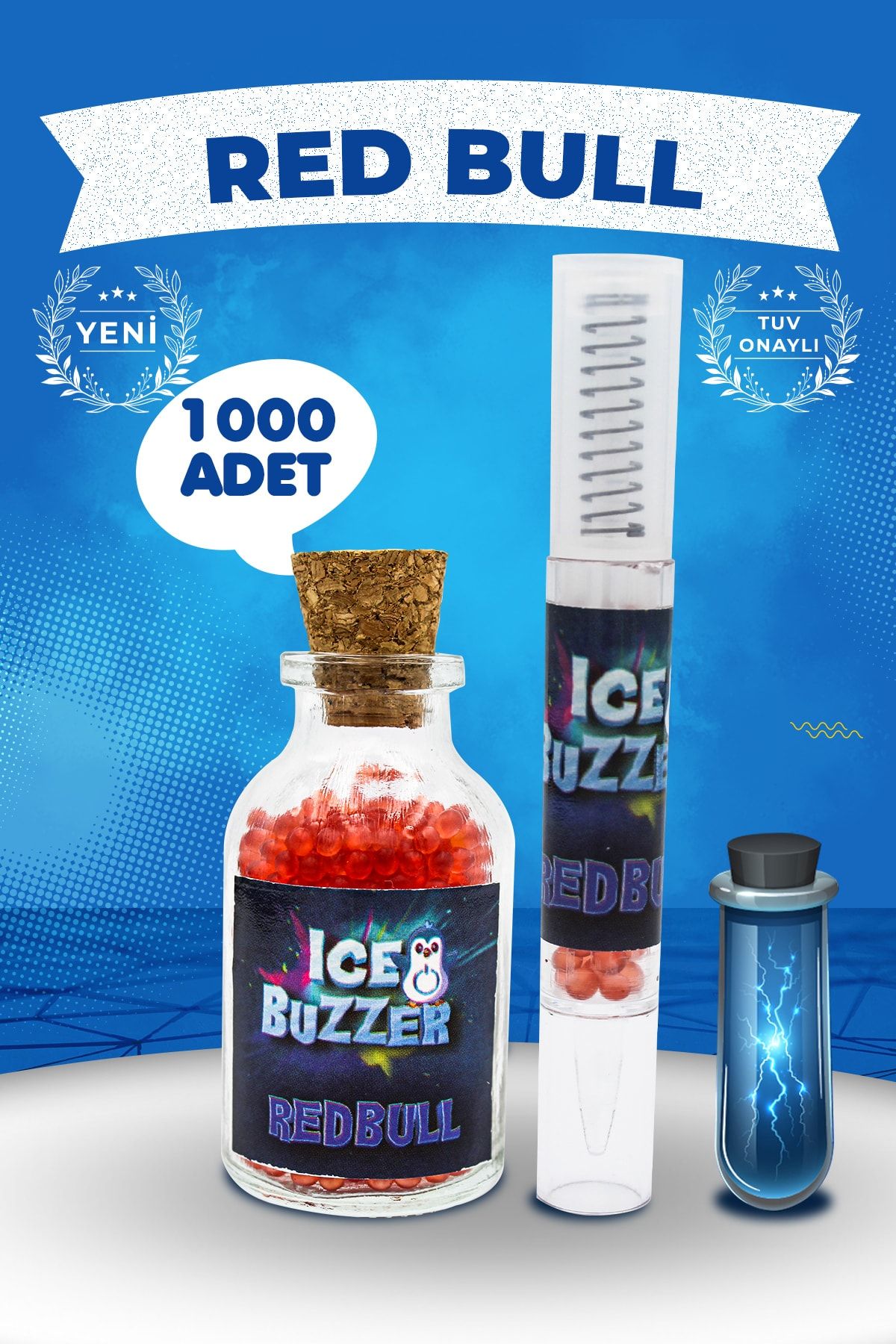 Crush Bomb Ice Buzzer Mentol Topu 1000 Adet Redbull Aromalı+aplikatör