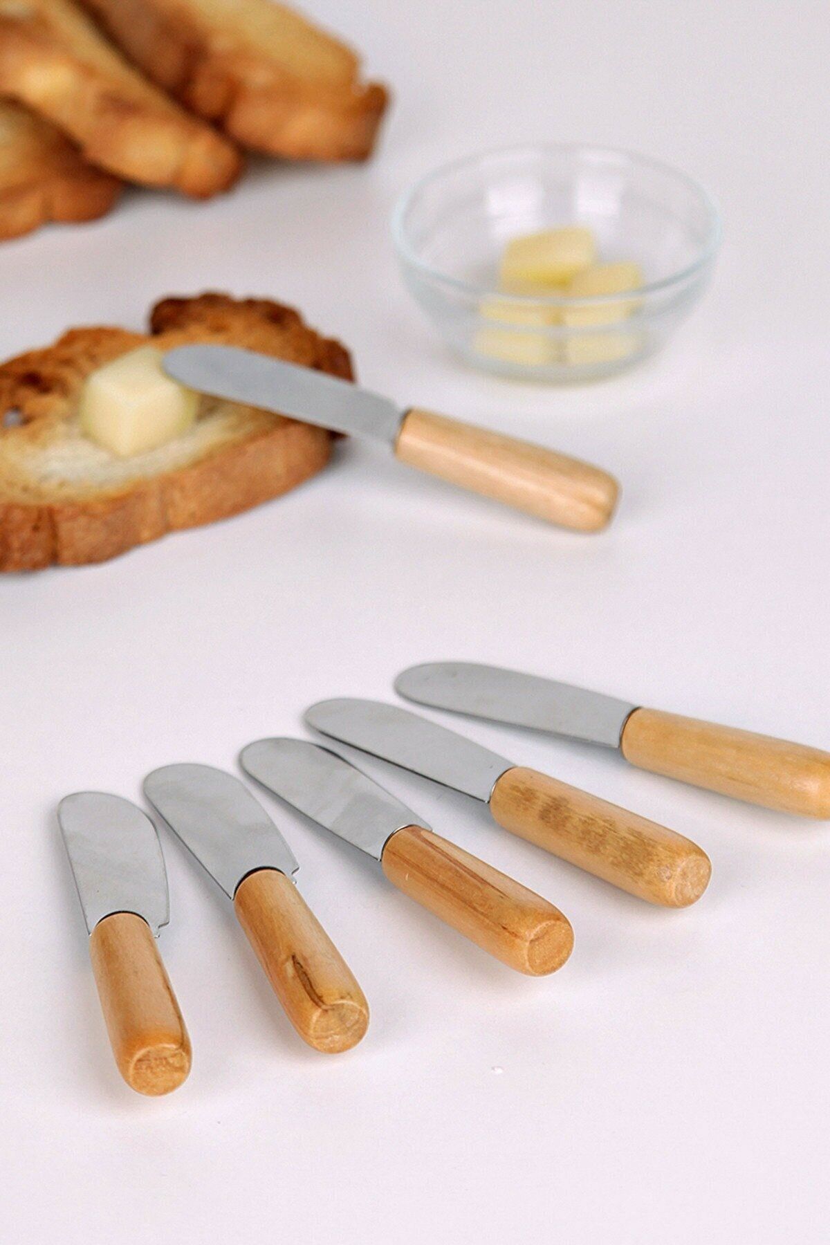 Kitchen Beauty Bambu Saplı Lüx 6 Adet Tereyağı-reçel Bıçağı
