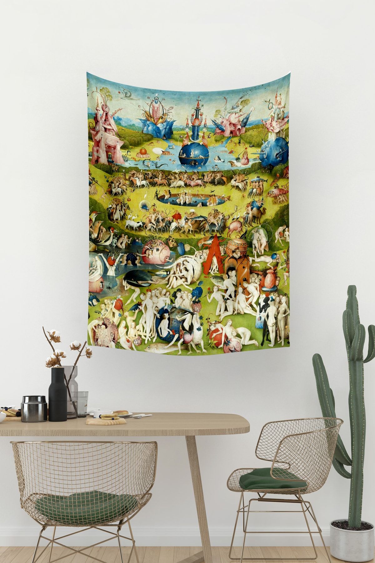 Vagonik Hieronymus Bosch Dünyevi Zevkler Bahçesi Duvar Örtüsü Halısı 70x90 cm