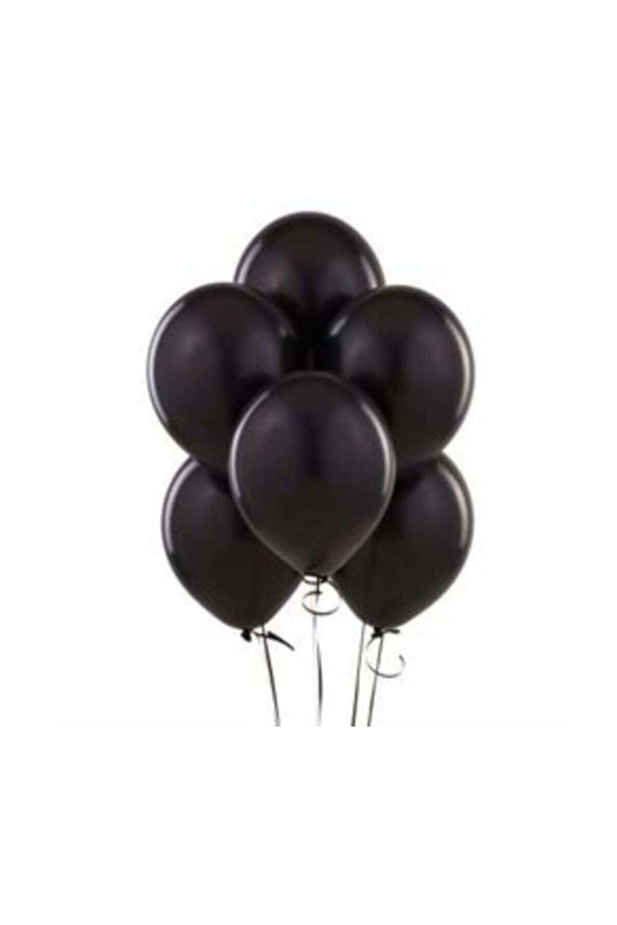 BalonEvi Metalik Lateks Balon Siyah 10 Adet Kb1252