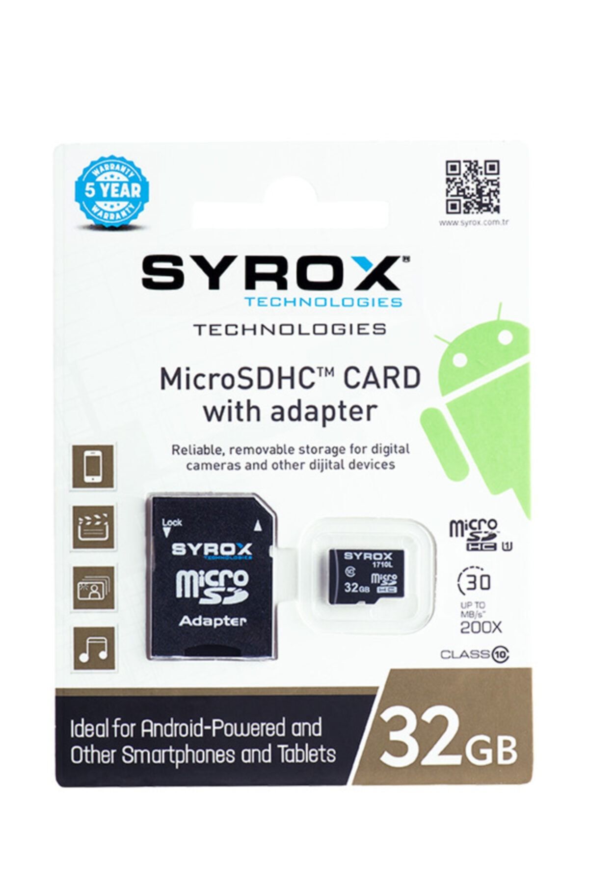 Syrox 32 Gb Micro Sd Card Hafıza Kartı Adaptörlü 32gb Hafıza Kartı Mc32