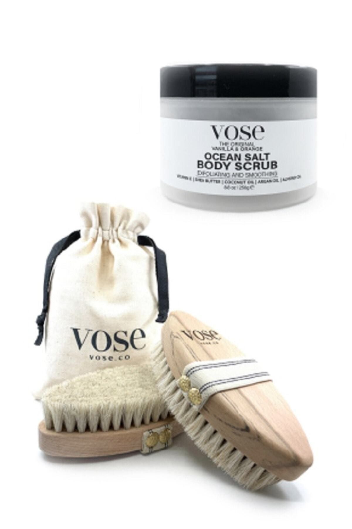 Vose Selülit Karışıtı Body Scrub + At Kılı Selülit Fırçası (Vanilla)