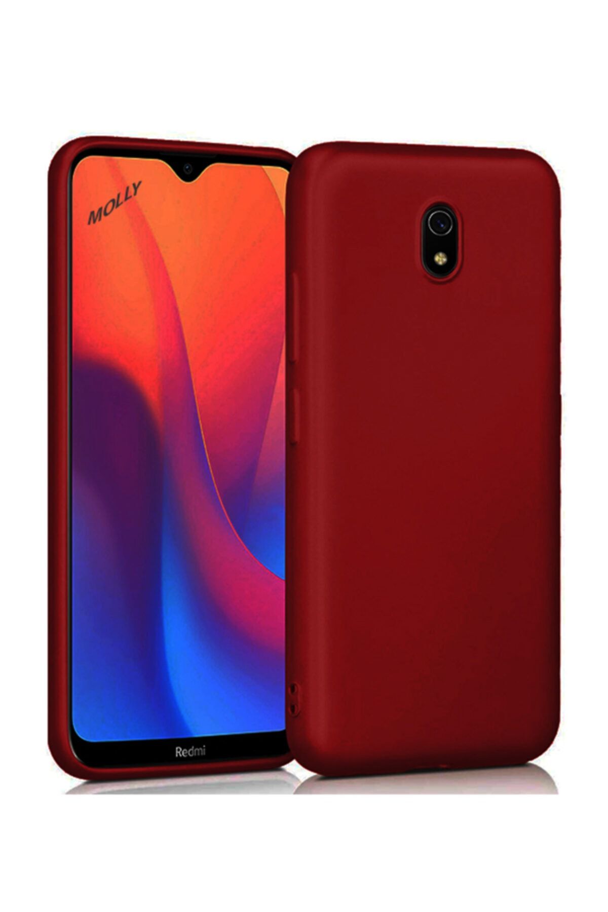 Molly Xiaomi Redmi 8a Uyumlu Bordo Mat Silikon Kılıf