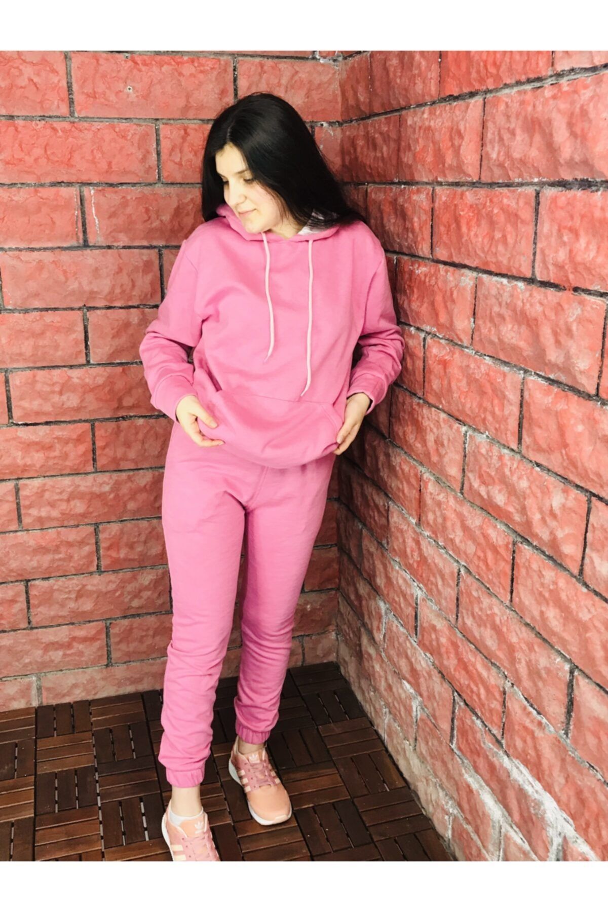 YAKAMEL Kadın Pembe Şardonlu Eşofman Takımı Ob Comfort