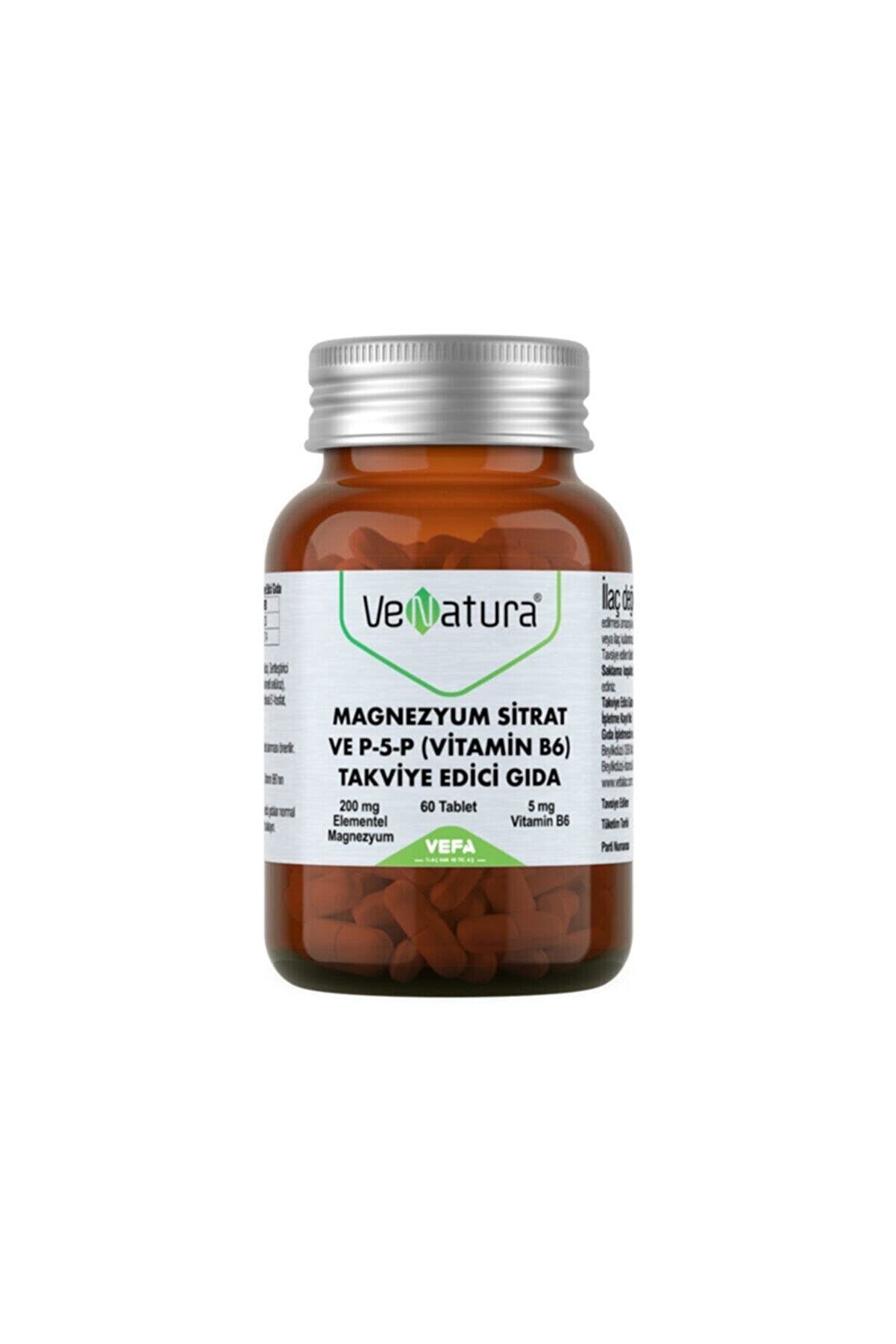 Venatura Magnezyum Sitrat Ve P-5-p (VİTAMİN B6) Takviye Edici Gıda 60 Tablet