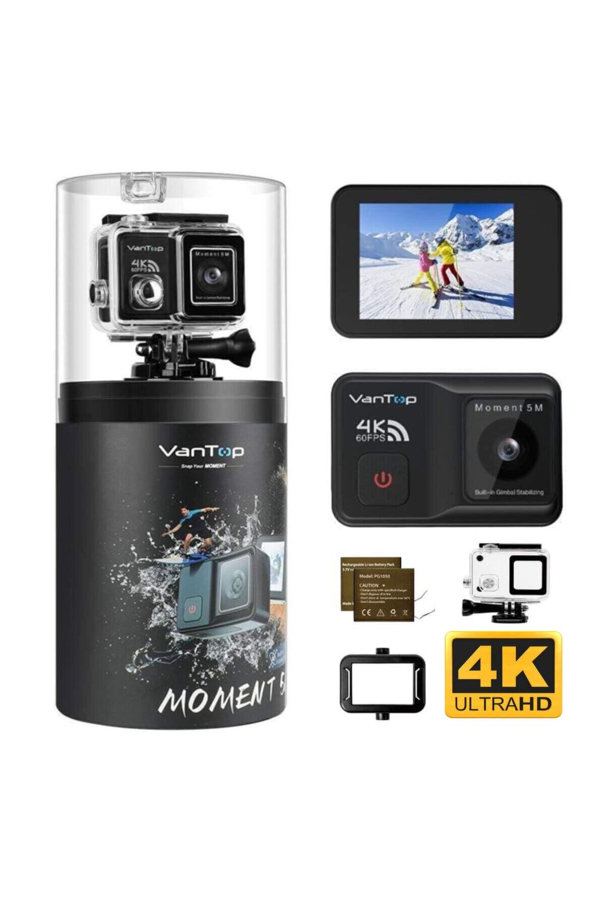 VanTop Moment 5m 4k 20mp Aksiyon Kamera + Mekanik Görüntü Stabilizasyon 2 Axis + Sony Imx258 Sensör