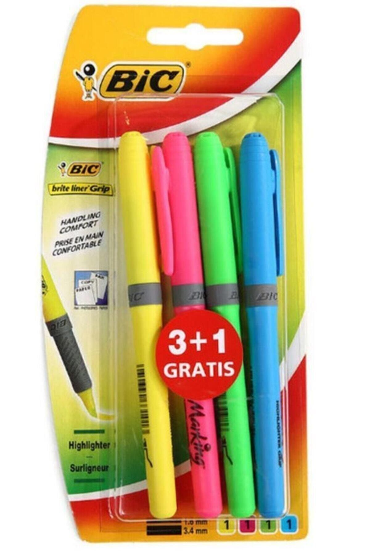 Bic Fosforlu Kalem 4 Renk Kalem Tipi Grip Marking