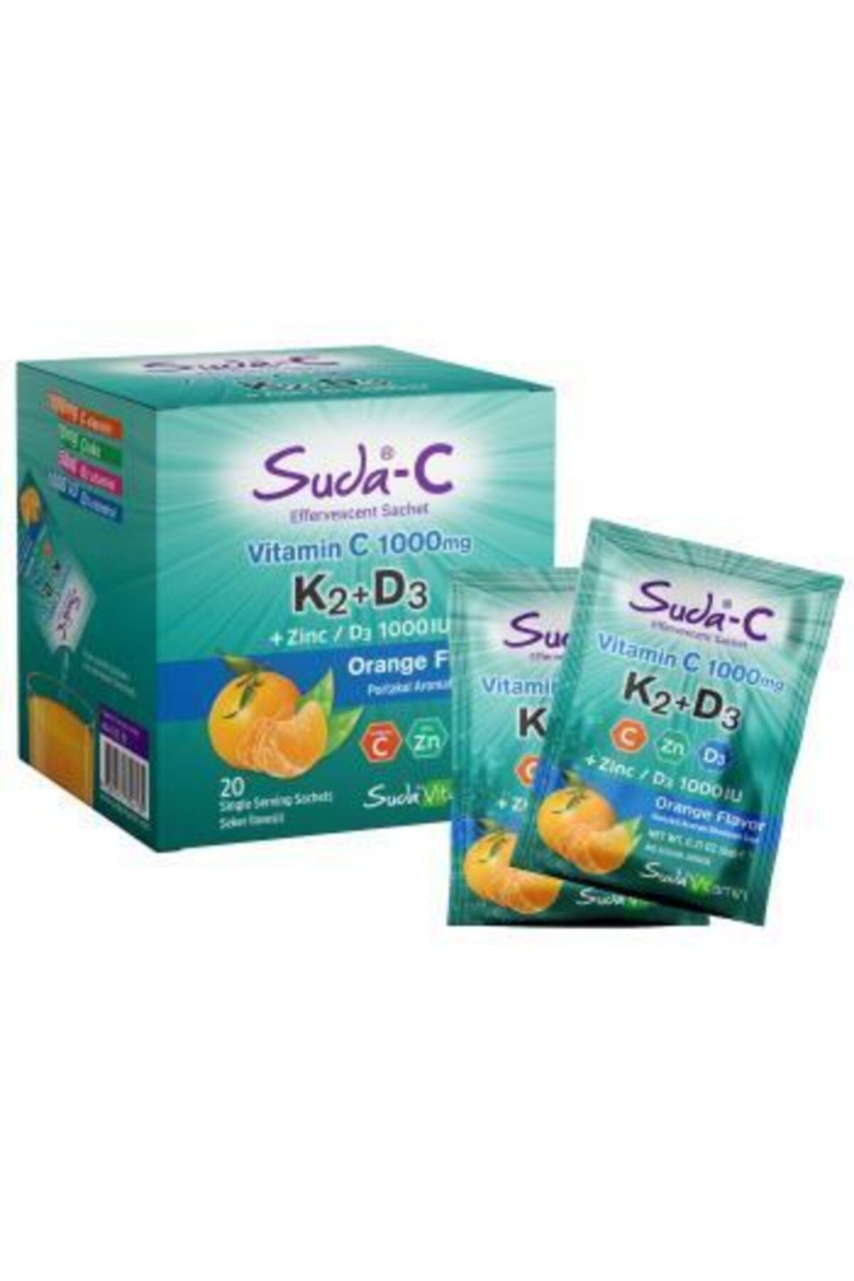 Suda Collagen Suda Vitamin Suda-c Vitamin C K2+d3 20 Saşe | Portakal Aromalı