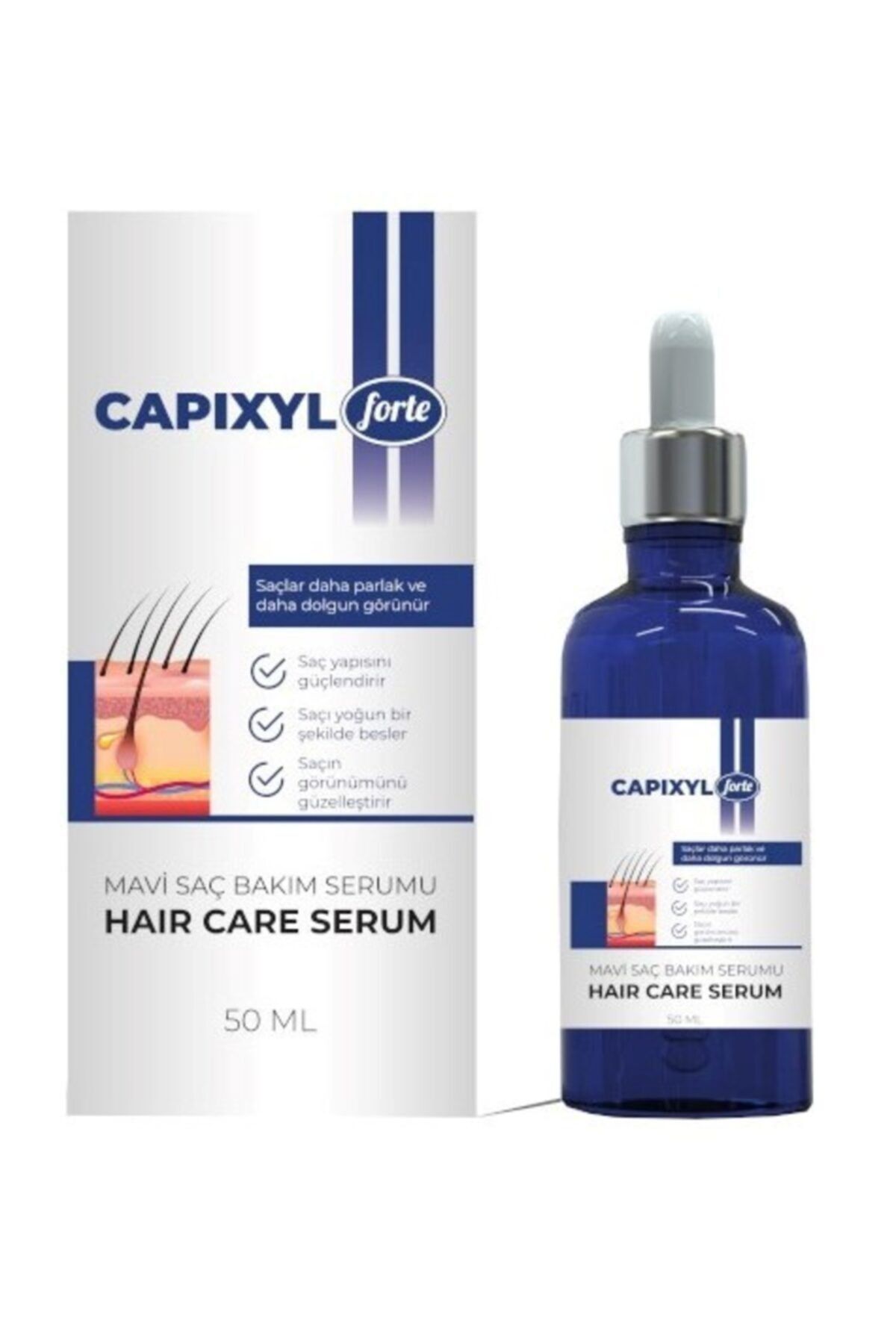 CAPIXYL Forte Mavi Serum Saç Dökülmesine Karşı Güçlendirici ve Besleyici Saç Serumu
