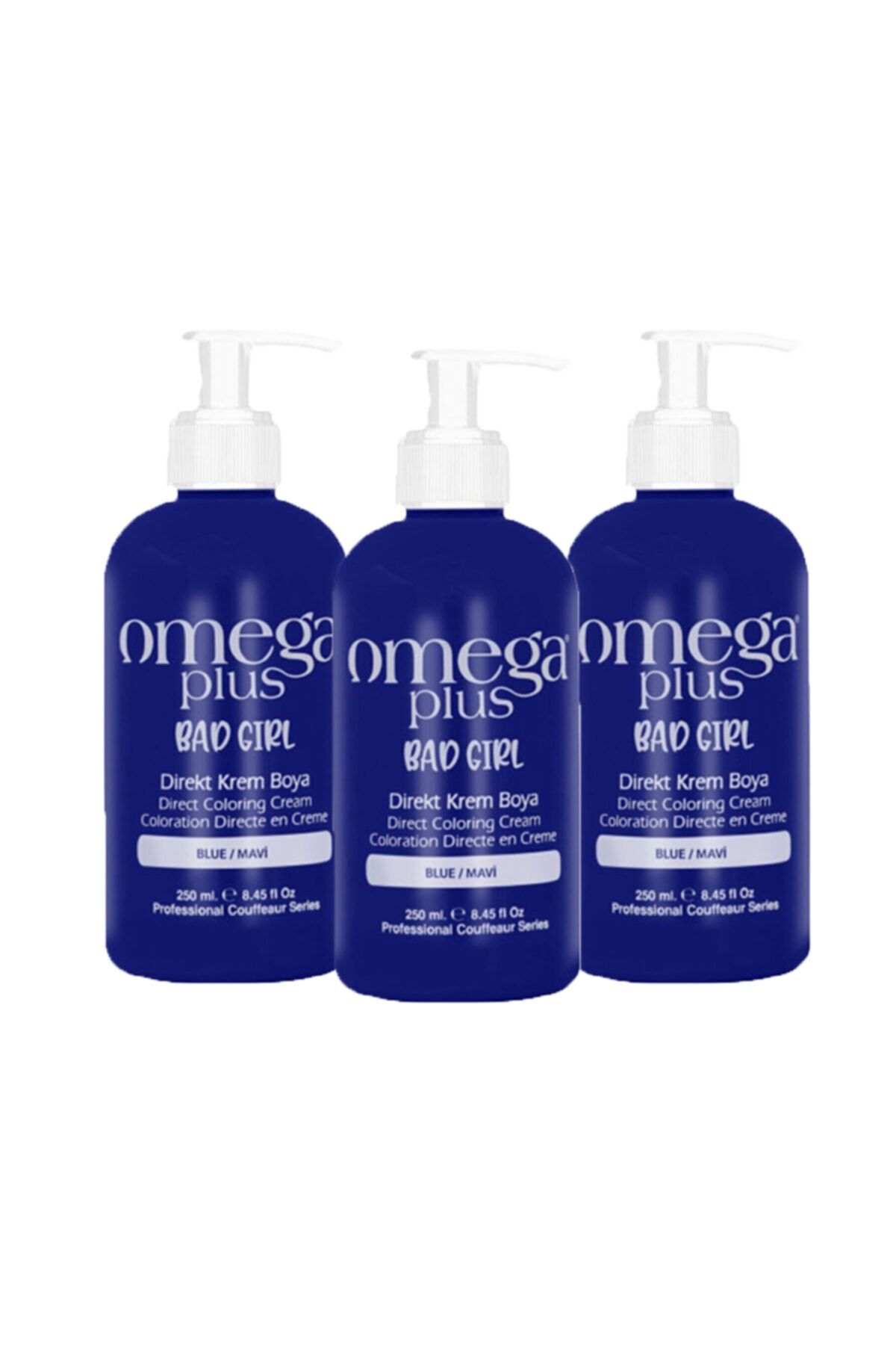 Omega Plus Bad Girl Mavi 3lü Saç Boyası Seti 250ml+250ml+250ml