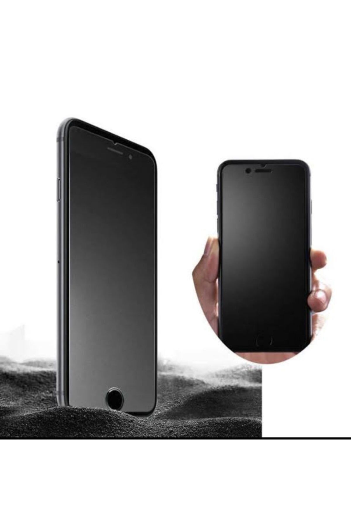 TEKNOPARKTA Iphone 6s Mat Hayalet Ekran Gizli Privacy Tam Kaplayan Kırılmaz Seramik Ekran Koruyucu Siyah