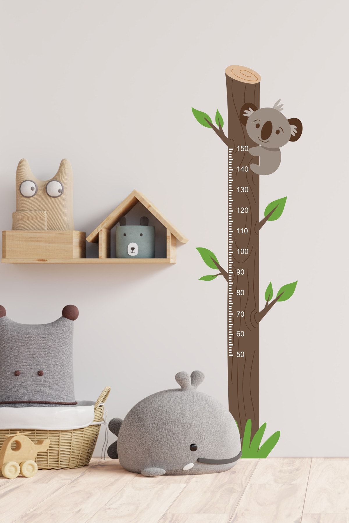 efekt reklam Koala Boy Ölçer Cetveli Çocuk Bebek Odası Kendinden Yapışkanlı Duvar Kağıdı Aksesuarlar Süsü Sticker