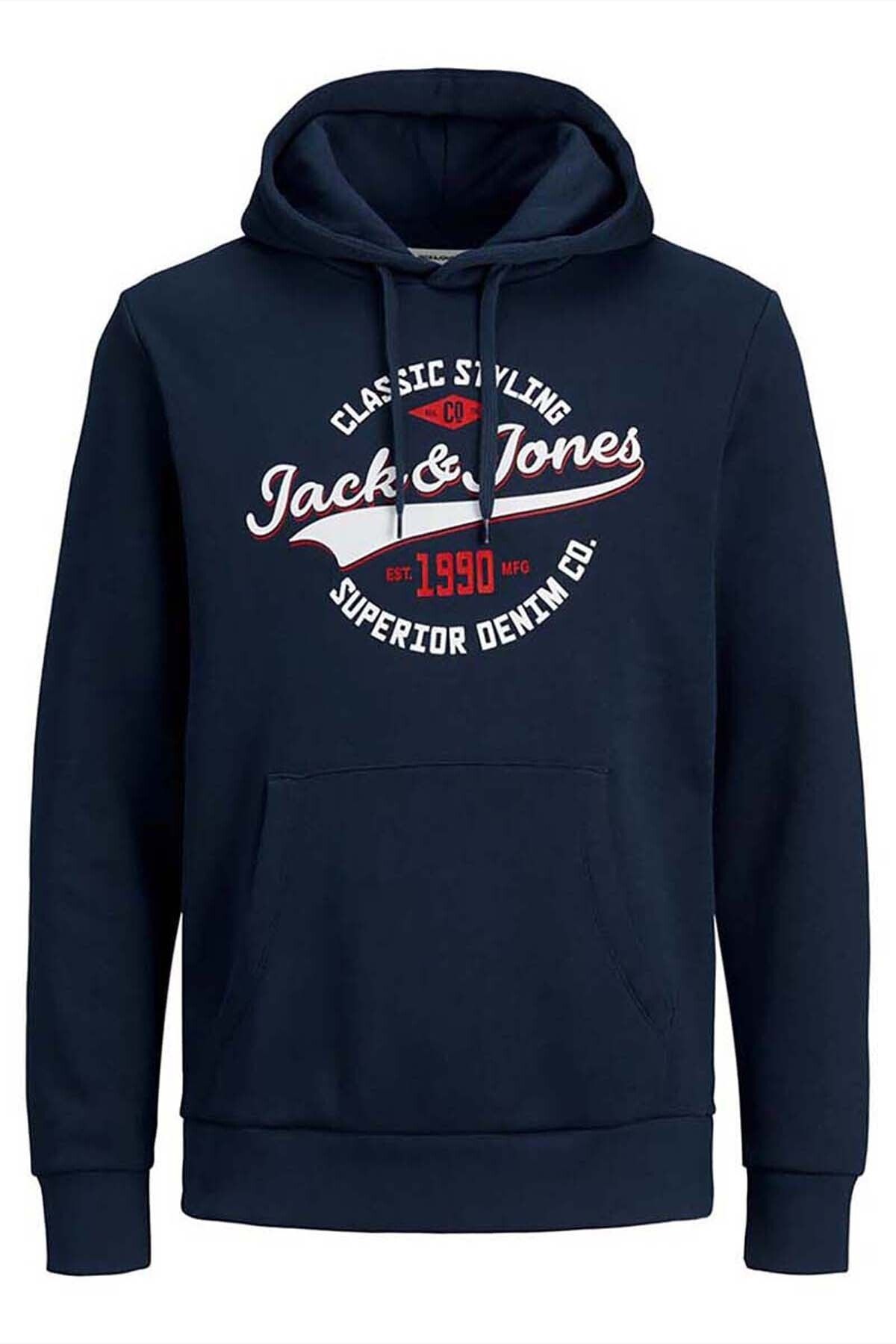 Jack & Jones Erkek Kapüşonlu Sweatshirt 12189736