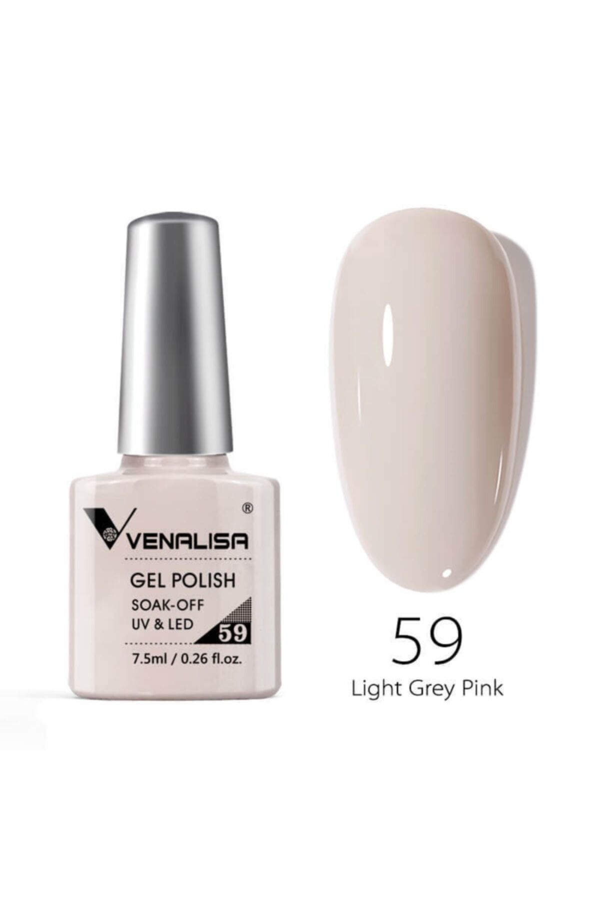Venalisa 7.5 ml Uv Led Kalıcı Oje Light Grey Pink No.59
