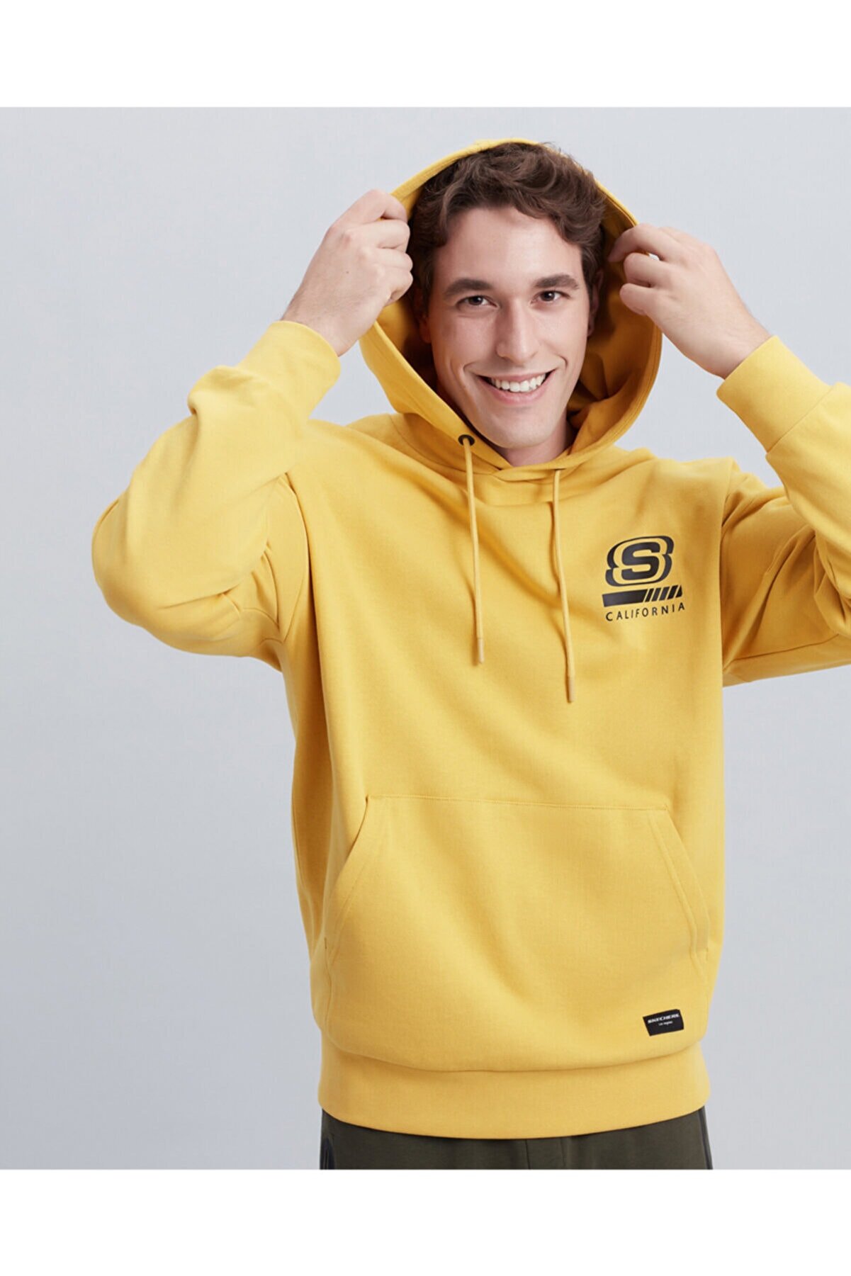 Skechers M Chest Logo Hoodie Erkek Sarı Sweatshirt - S212937-200