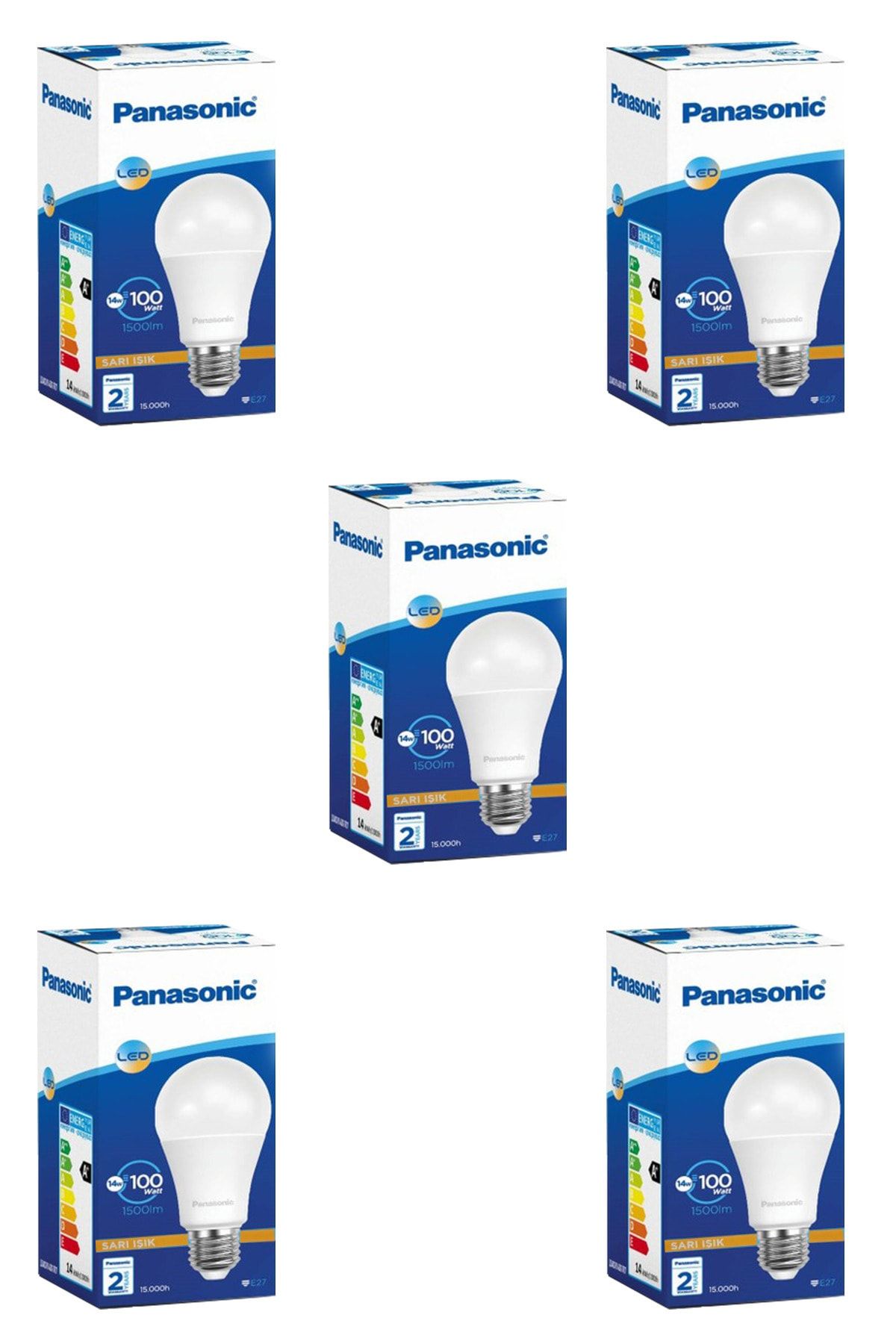 Panasonic Led Lamba 5 Adet 14w -100w E27 1430 Lümen Sarı Işık Flora Elektromarket