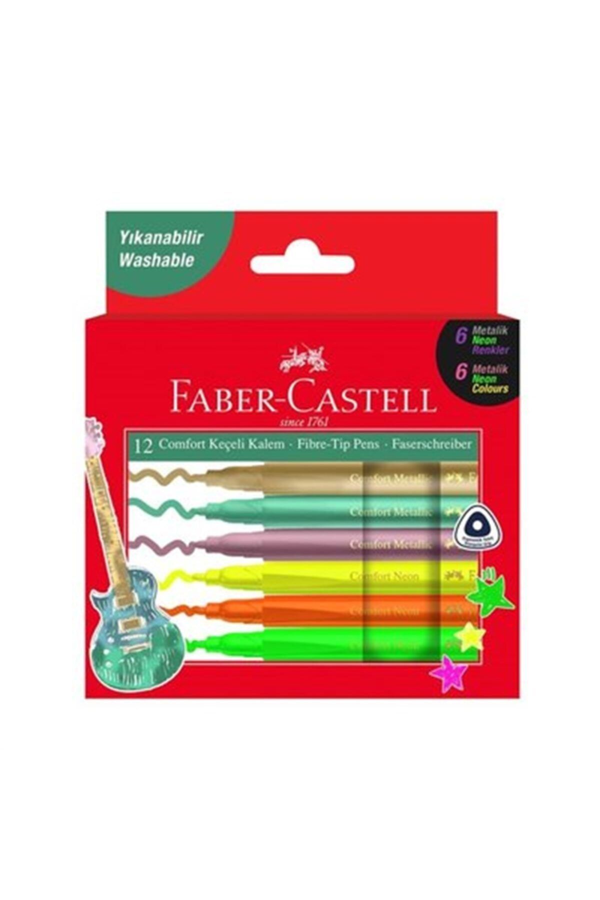 Faber Castell Faber-castell Comfort Metalik Ve Neon 12'li Keçeli Kalem