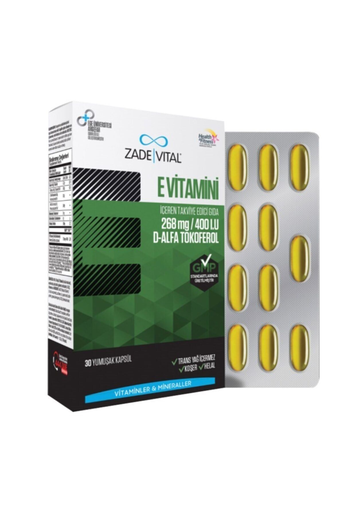 Zade Vital E Vitamini Içeren Takviye Edici Gıda 30 Kapsül 400ıu