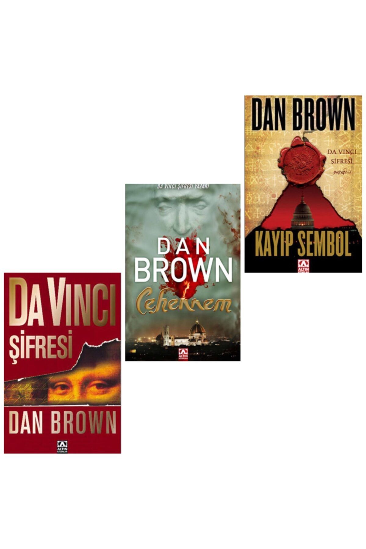 Altın Kitaplar Da Vinci Şifresi - Kayıp Sembol - Cehennem & Dan Brown 3 Kitap