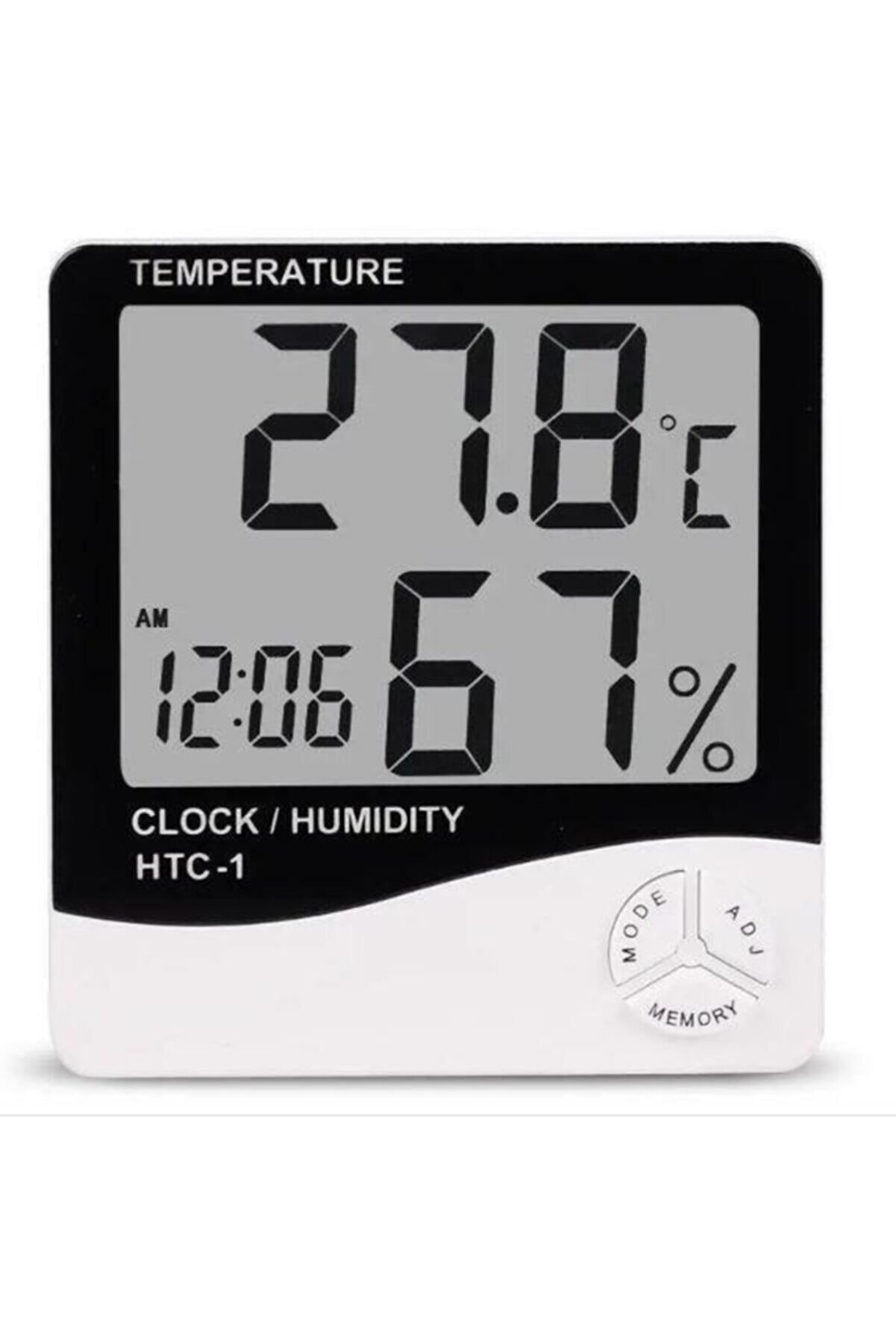 Elektronikport Htc-1 Dijital Termometre Sıcaklık Ve Nem Ölçer Masa Saati Alarm