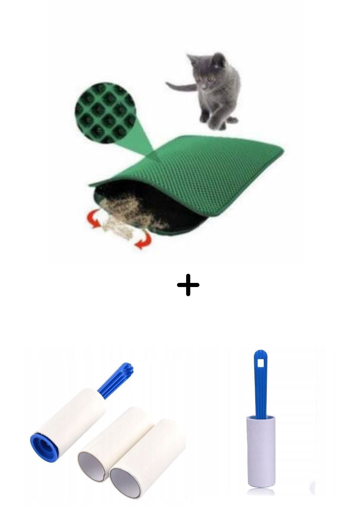 Buffer Tuvalet Önü Kum Toplayıcı Yeşil Elekli Kedi Paspası Ve Tüy Toplama Rulo Aparat