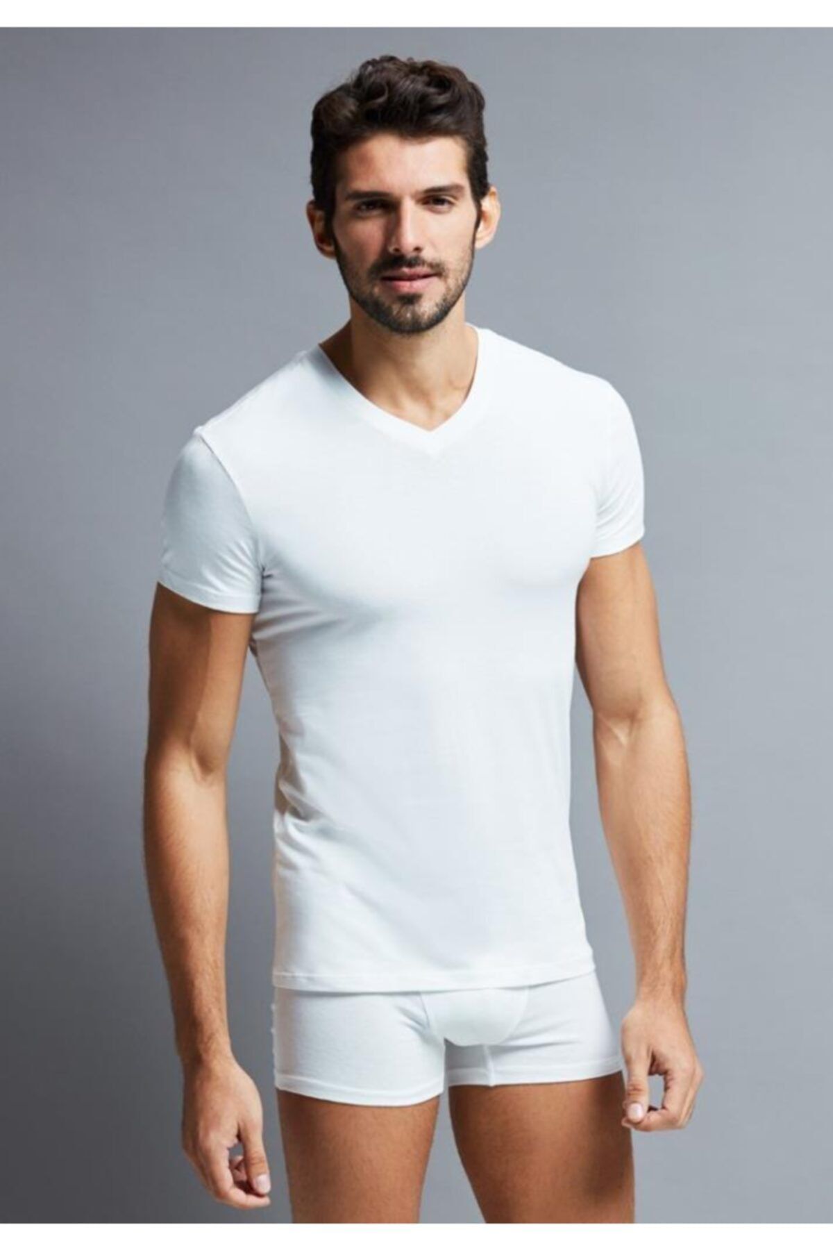 Penye Mood Erkek Beyaz T-shirt