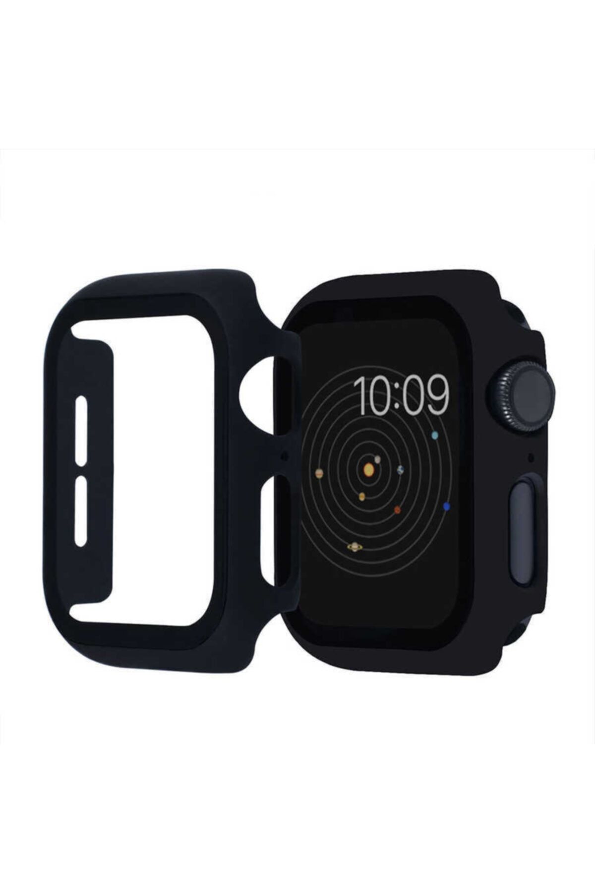 Nezih Case Kasa Ve Ekran Koruyucu Apple Watch Se 44mm Için (kompakt Tasarım Mat Görünüm) Siyah