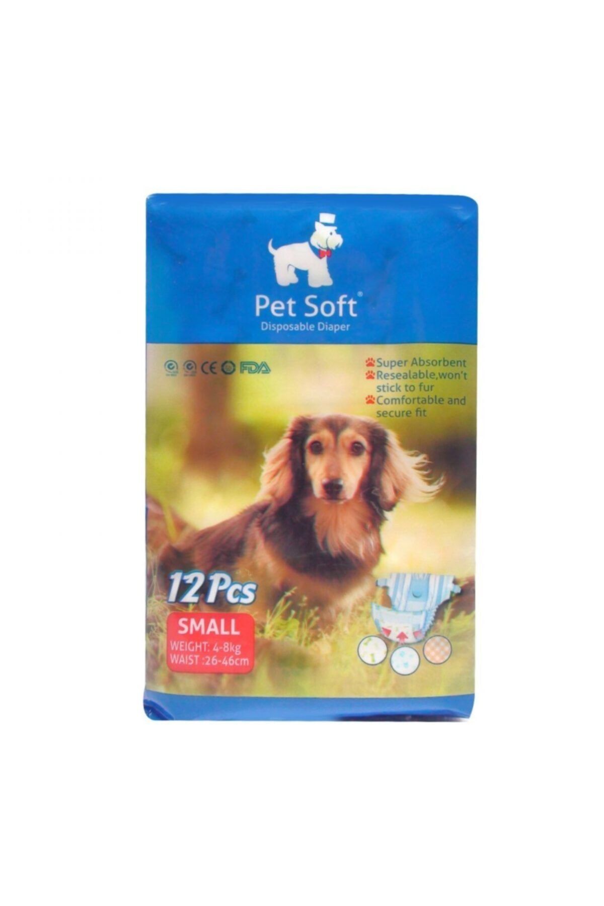 Mixpet Pet Soft Köpek Için Alt Tuvalet Bezi Small 26-44cm 12 Li