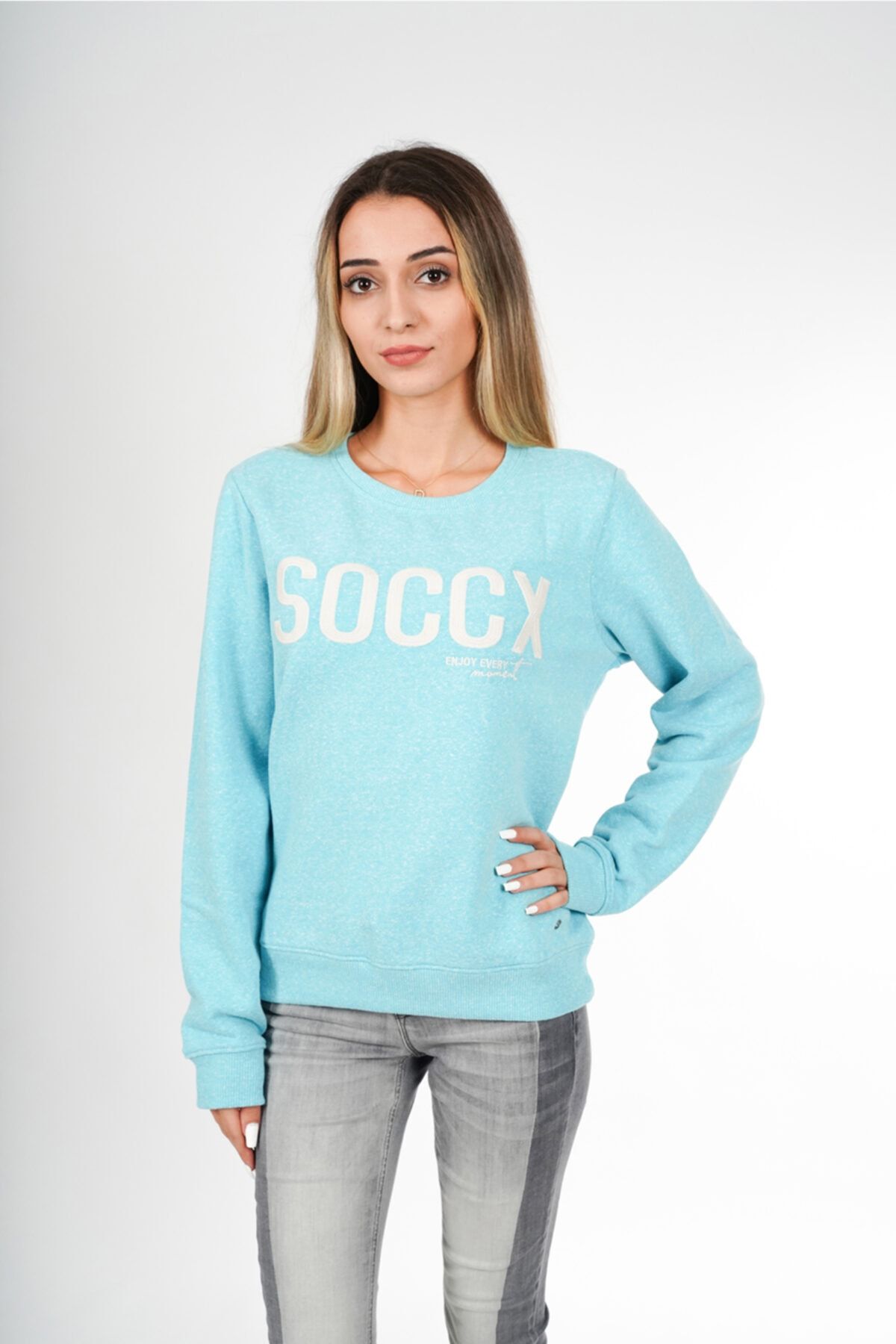 Soccx Kadın Yeşil Sweatshirt SPI-5555-3602_062