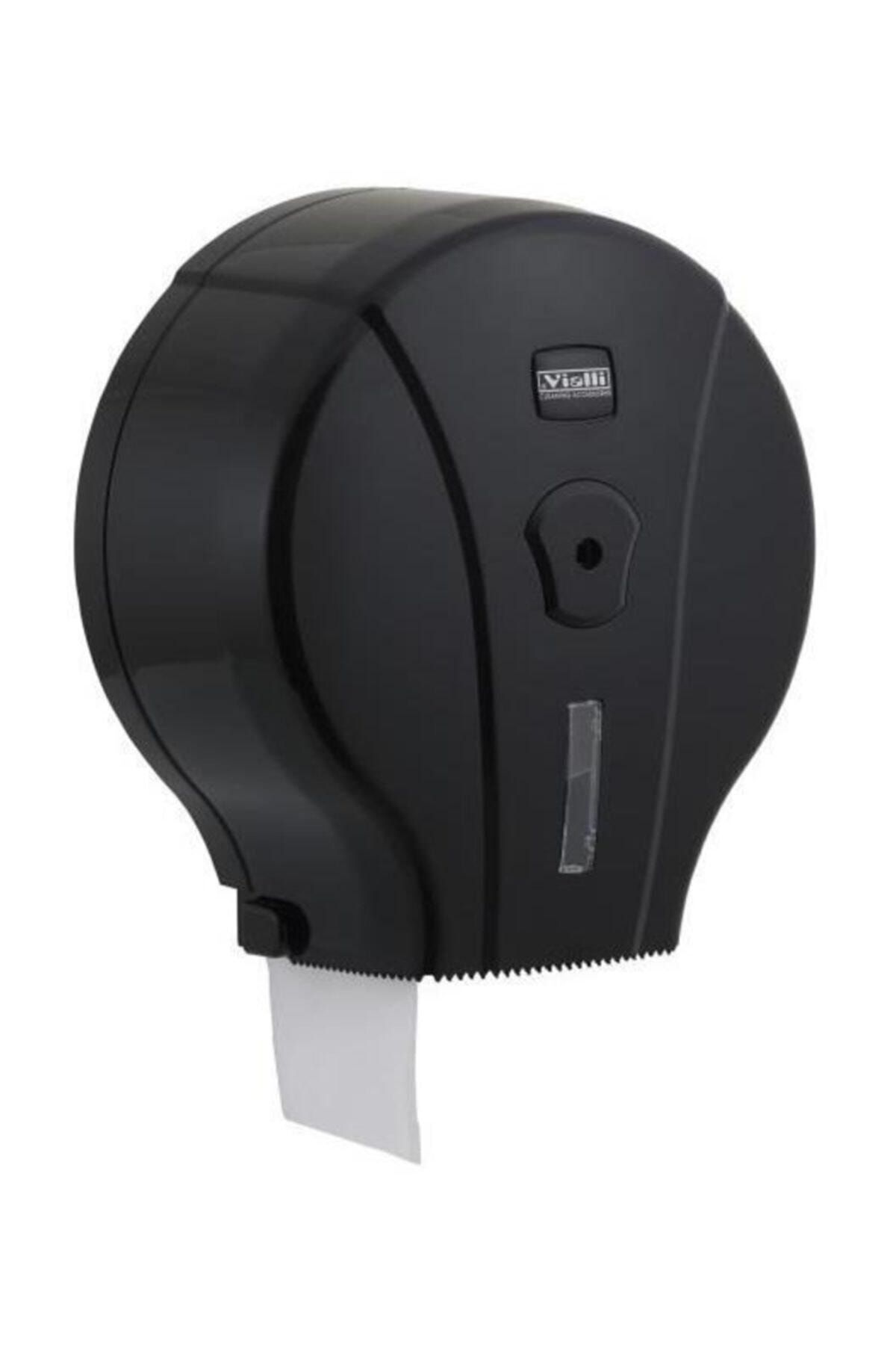 Vialli Mini Jumbo Wc Tuvalet Kağıdı Dispenseri Aparatı Siyah Mj1b