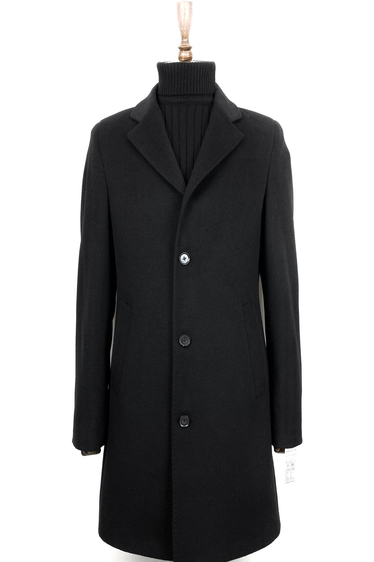ŞAN GİYİM 905 Erkek Siyah Ceket Yaka Kısa Palto